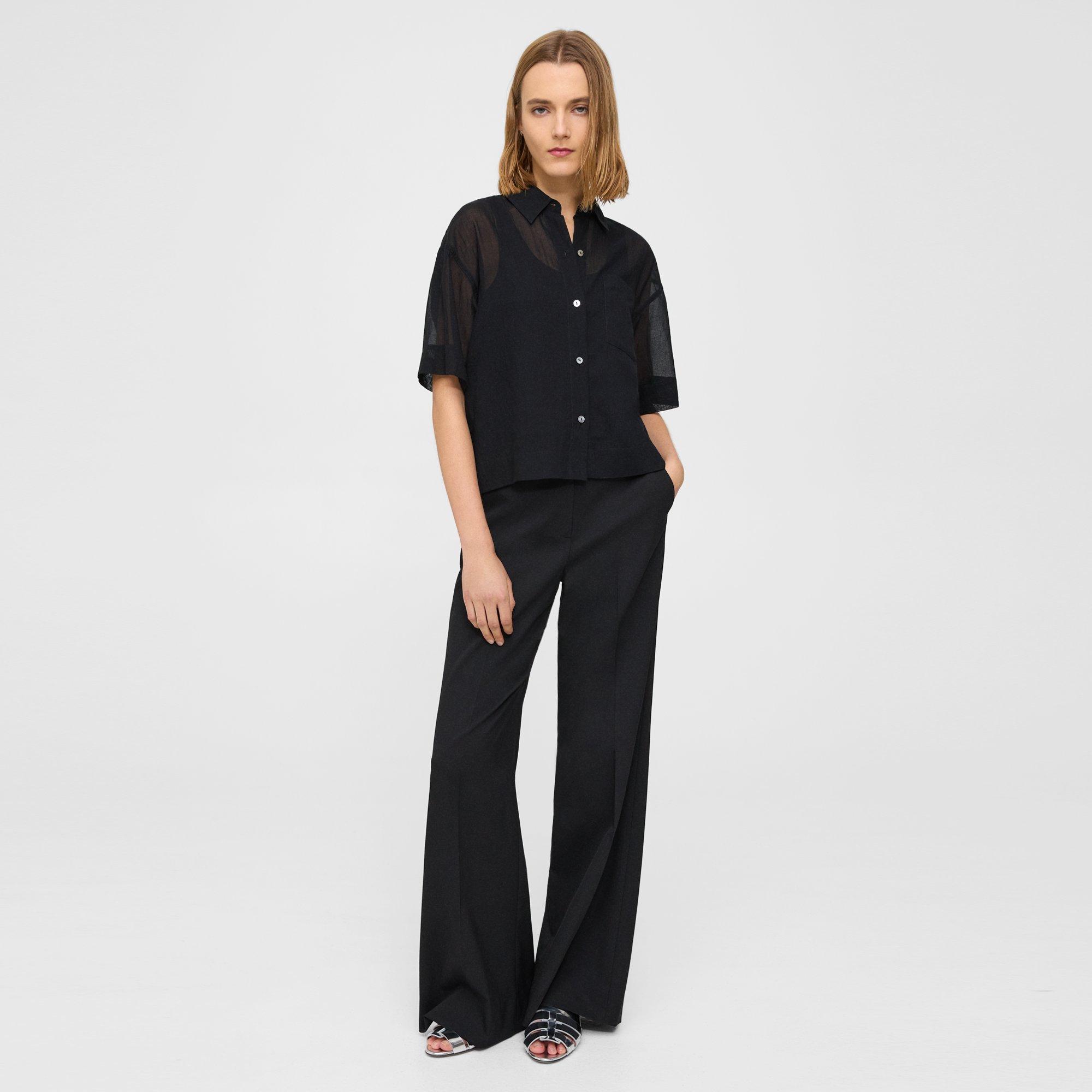 Oversized Short-Sleeve Shirt in Cotton