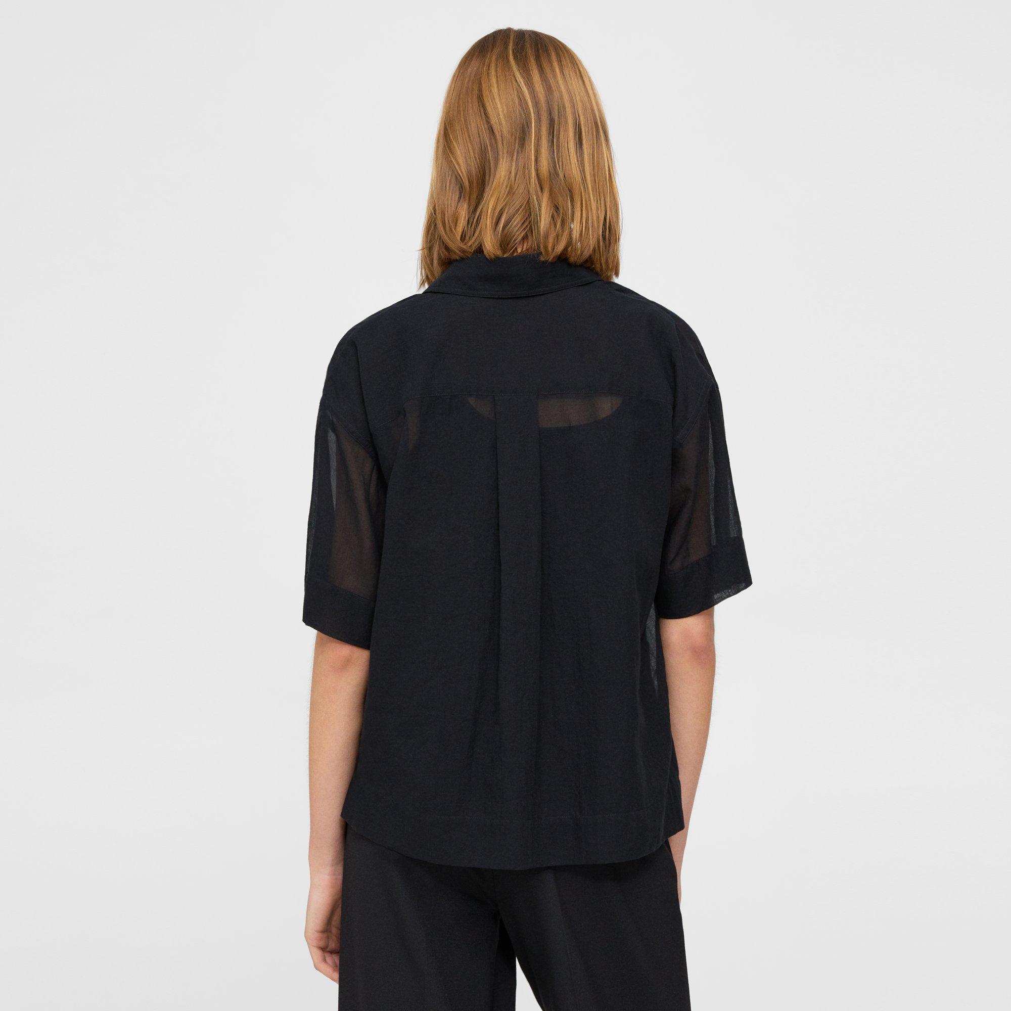 Oversized Short-Sleeve Shirt in Cotton