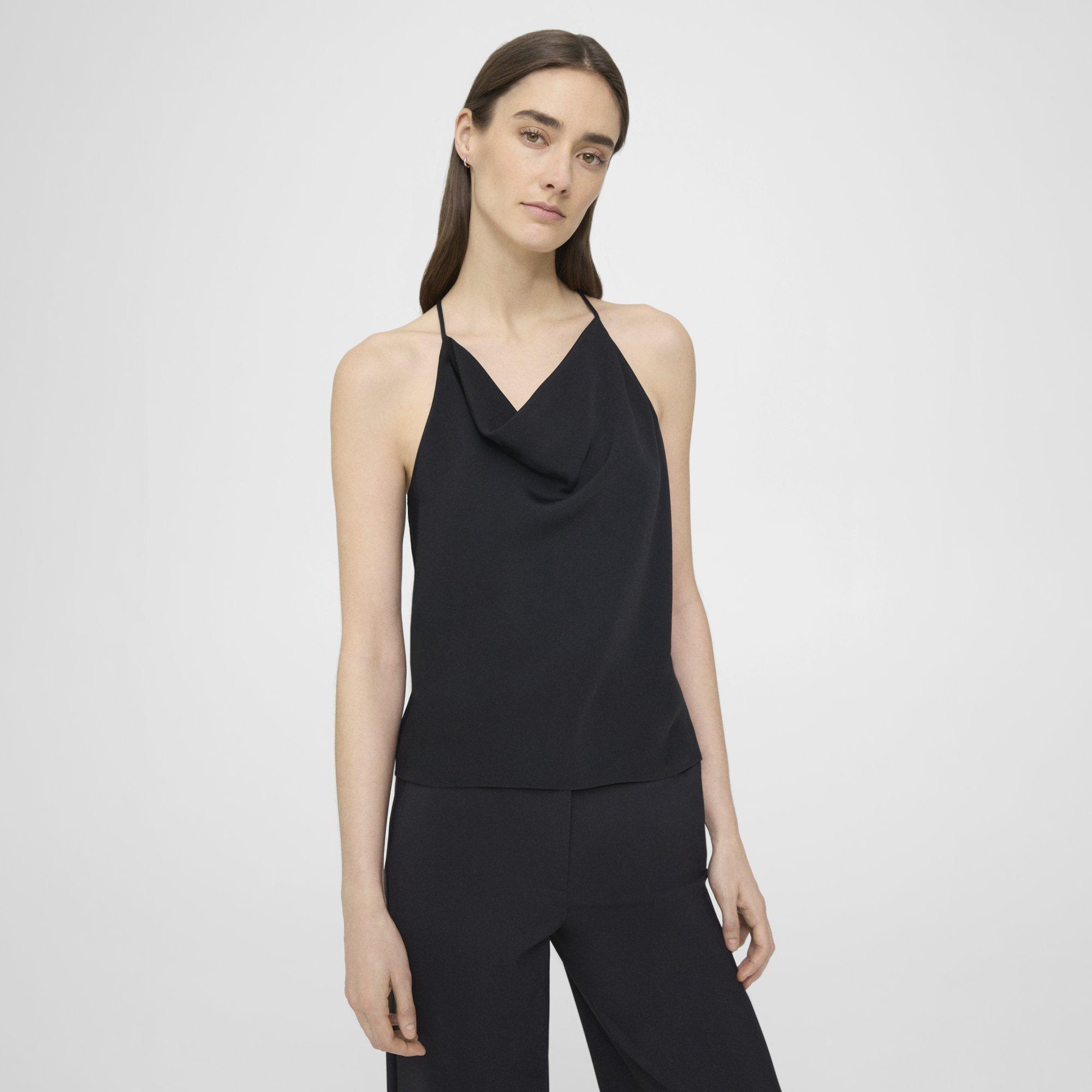 Theory Cowl Neck Halter Top in Viscose