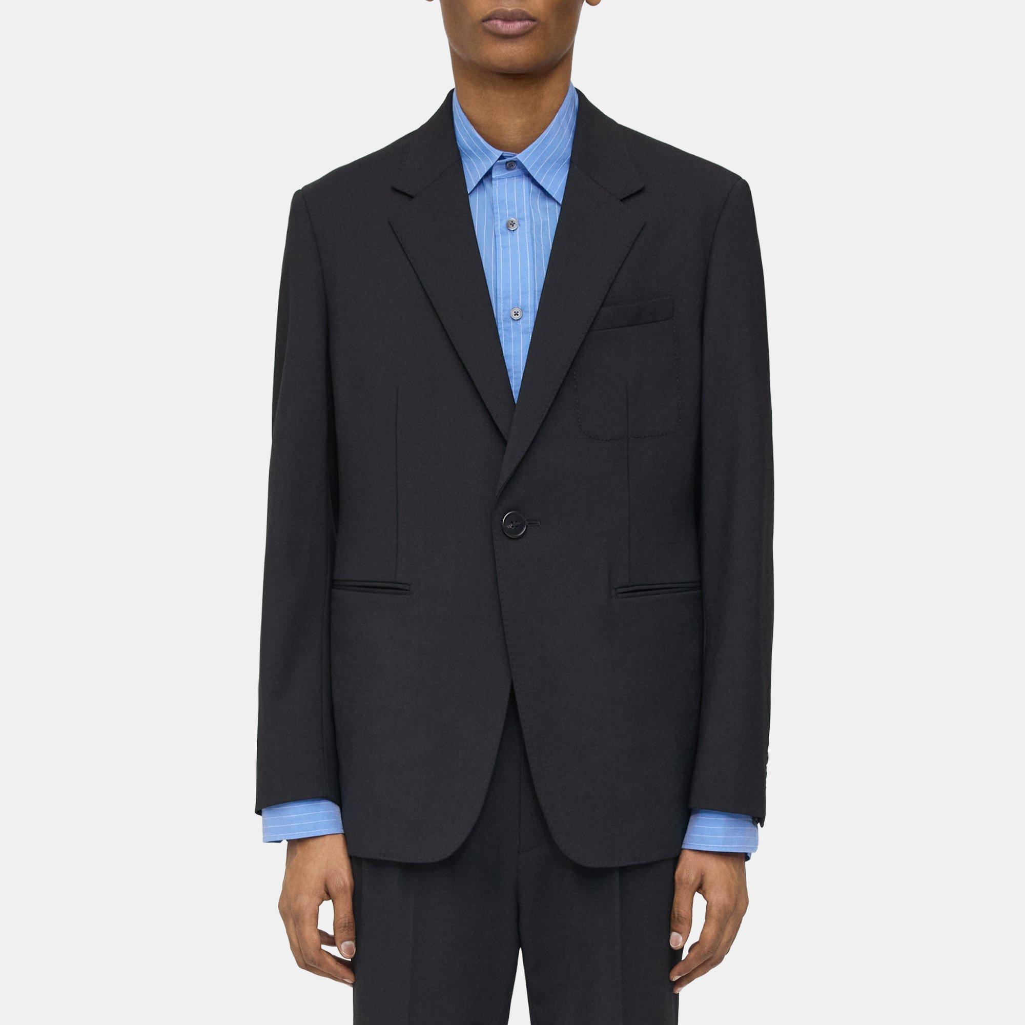 Black Wool Gabardine Blazer | Theory Project