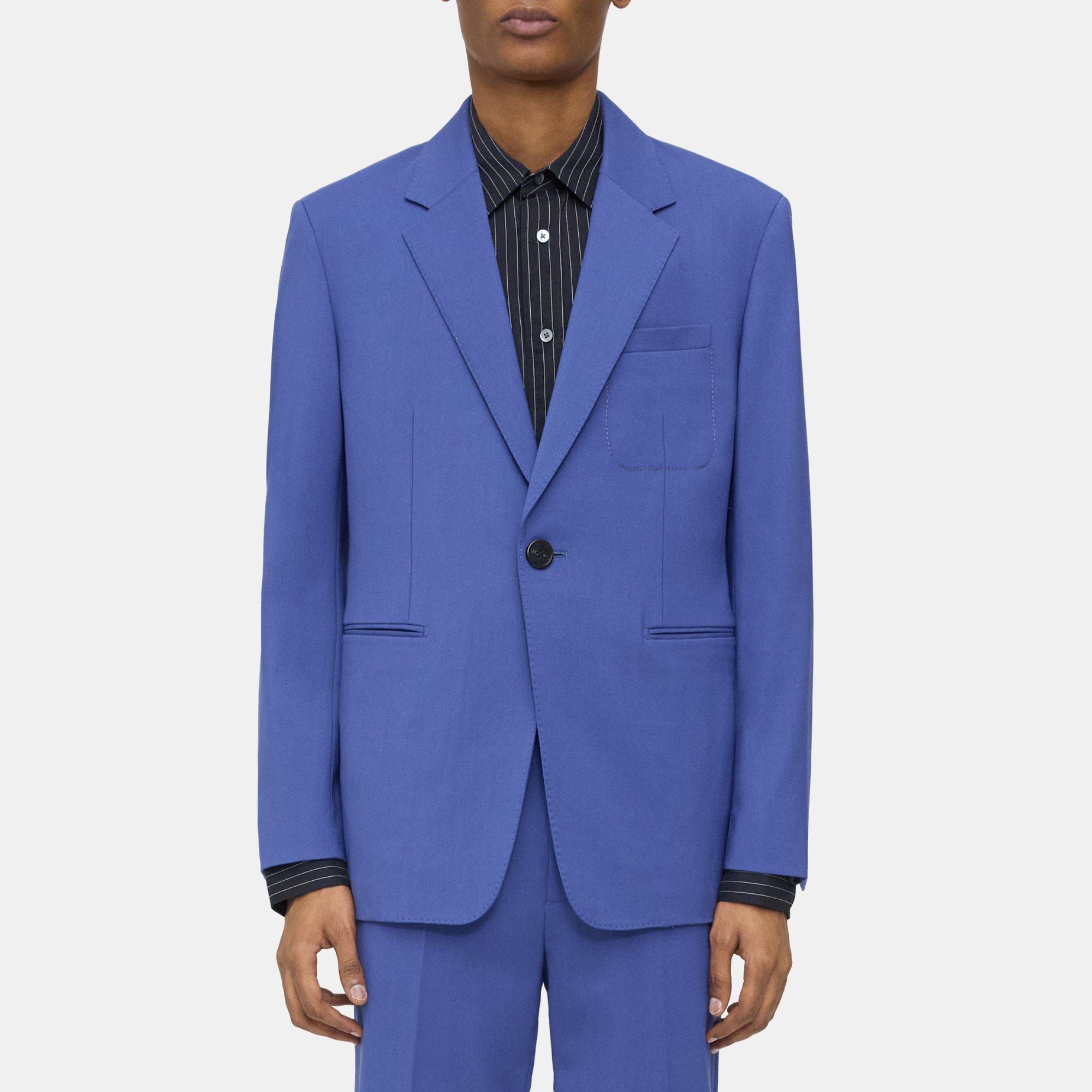 Blue Wool Gabardine Blazer | Theory Project