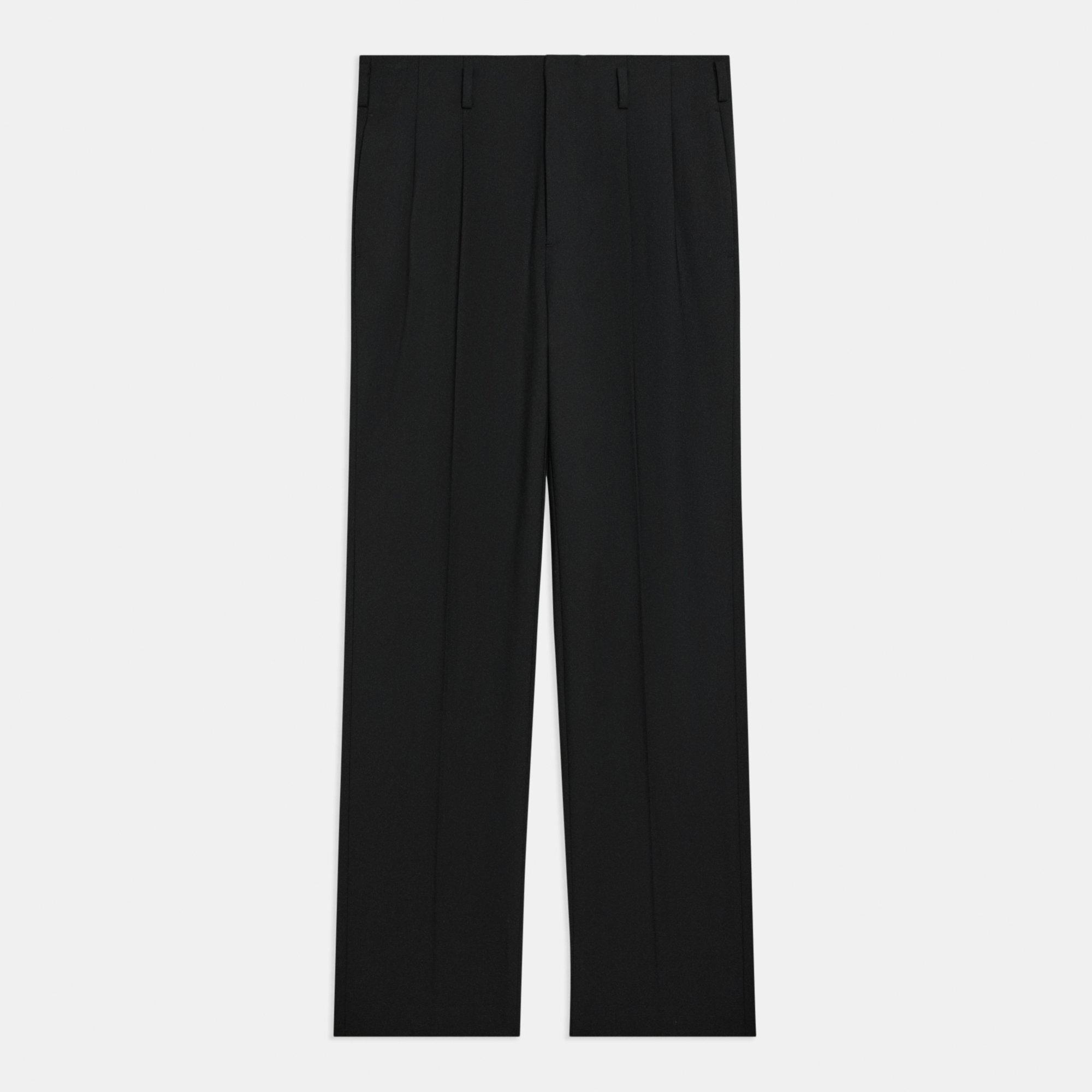 Black Pleated Wool Gabardine Pant | Theory Project