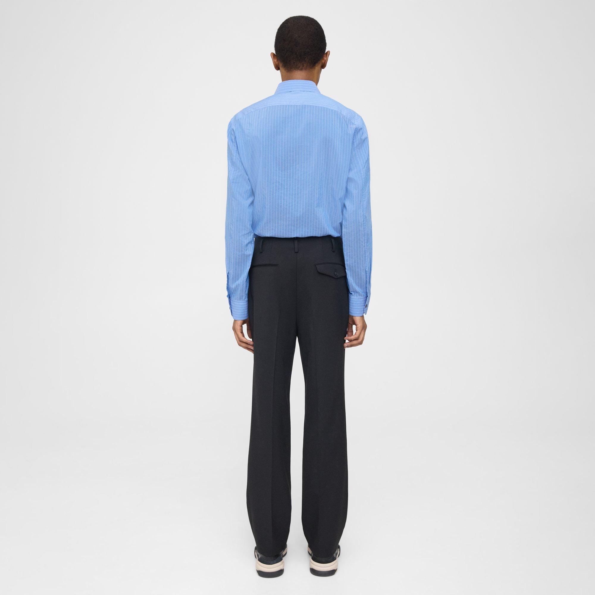 Black Pleated Wool Gabardine Pant | Theory Project