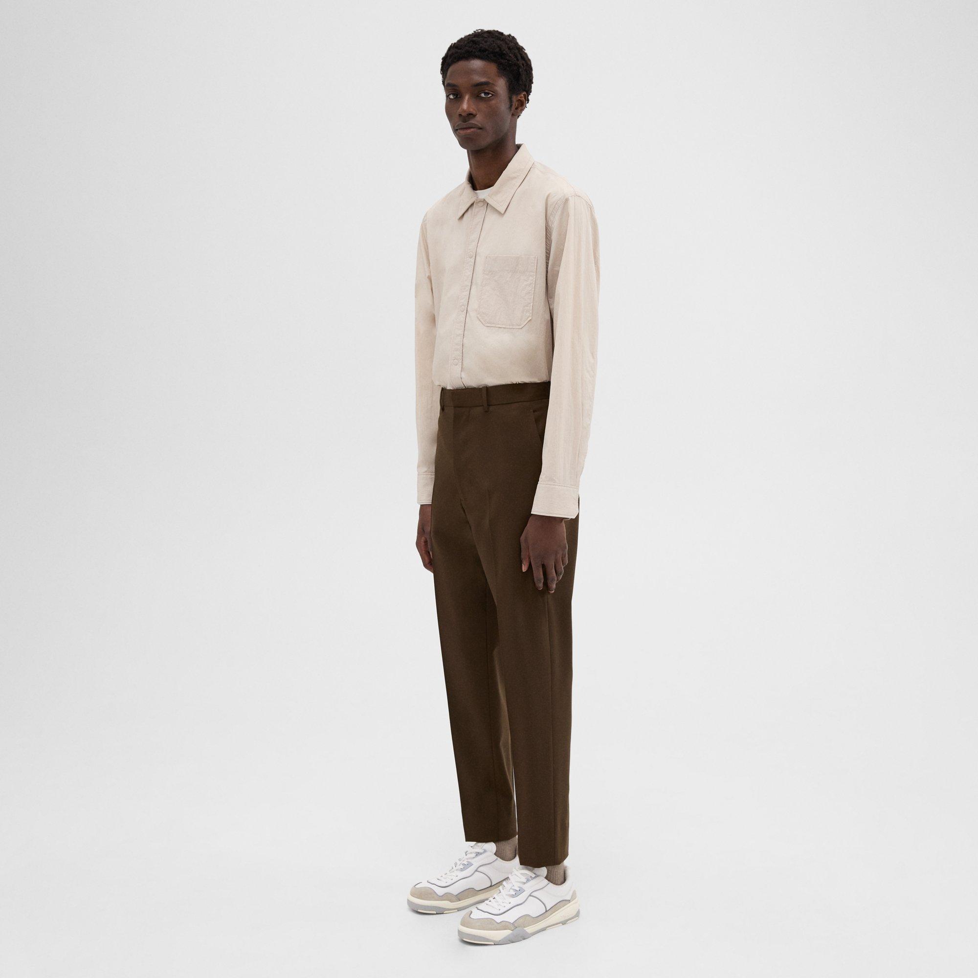 Women's wool gabardine pants in sand