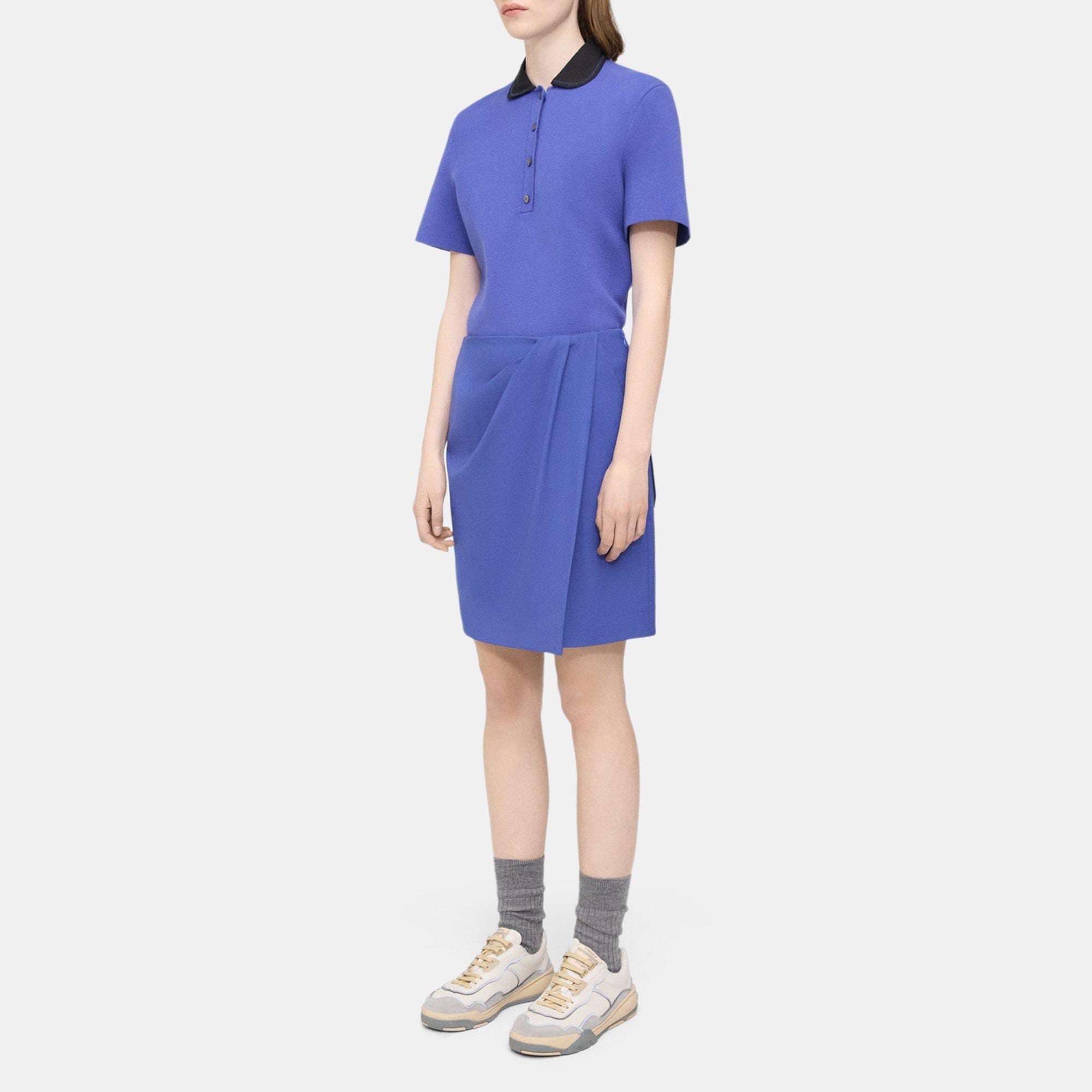 Wrap Skirt in Wool Gabardine