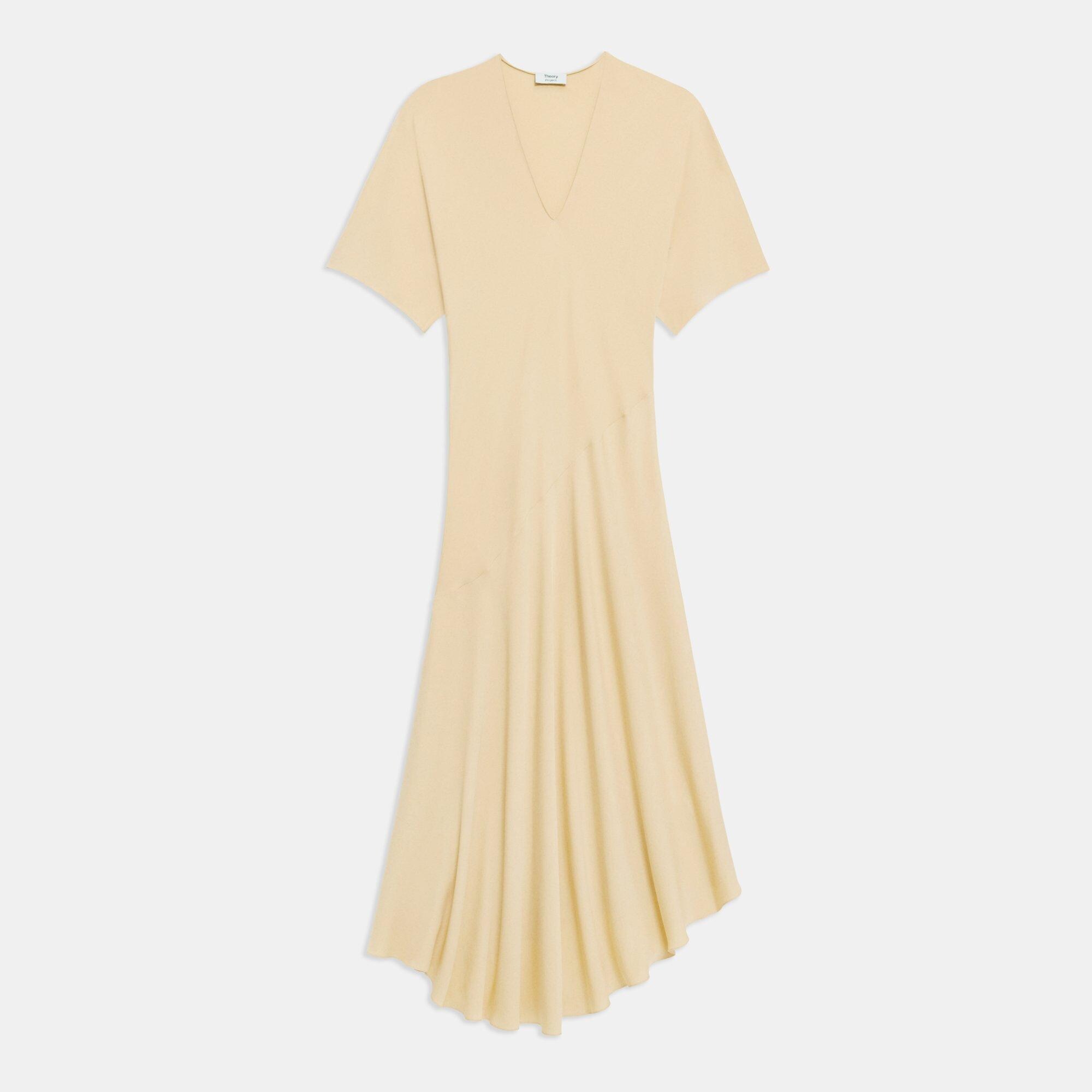 Bias-Cut Dress in Silk Georgette