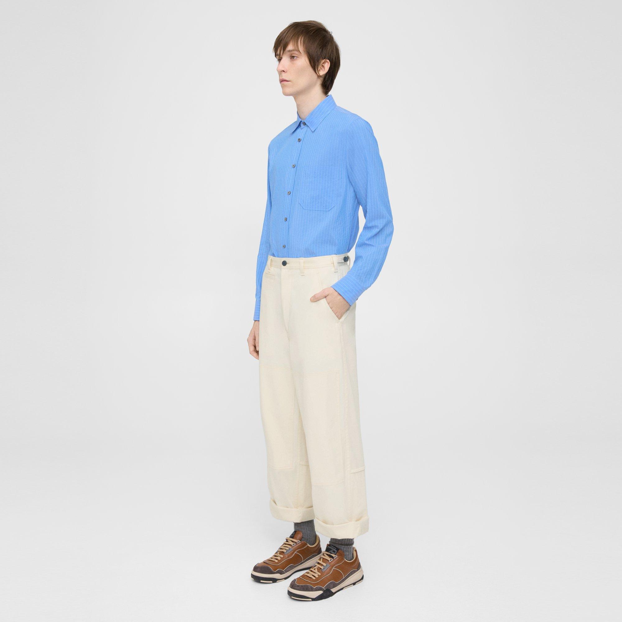 Cotton Twill Wide-Leg Pant