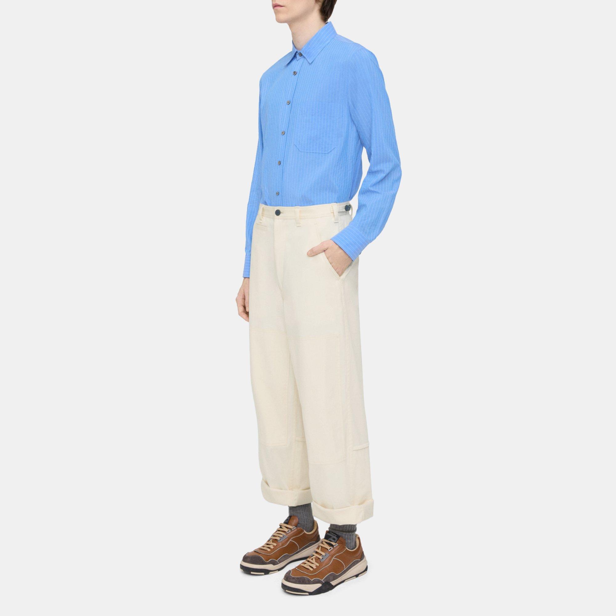 Wide-Leg Pant in Cotton Twill