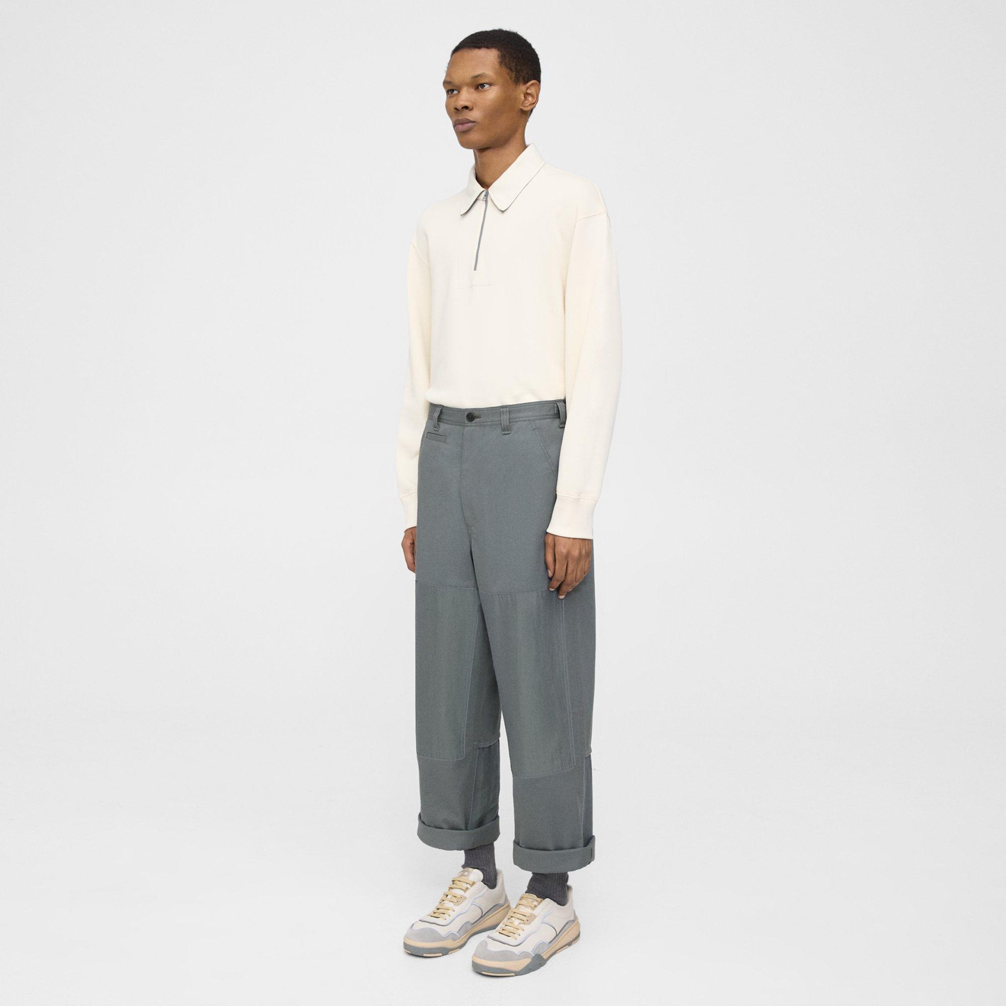 Wide-Leg Pant in Cotton Twill