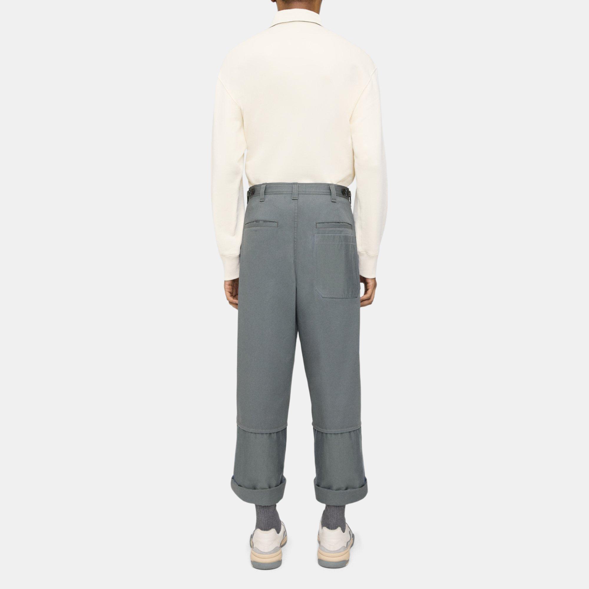 Wide-Leg Pant in Cotton Twill