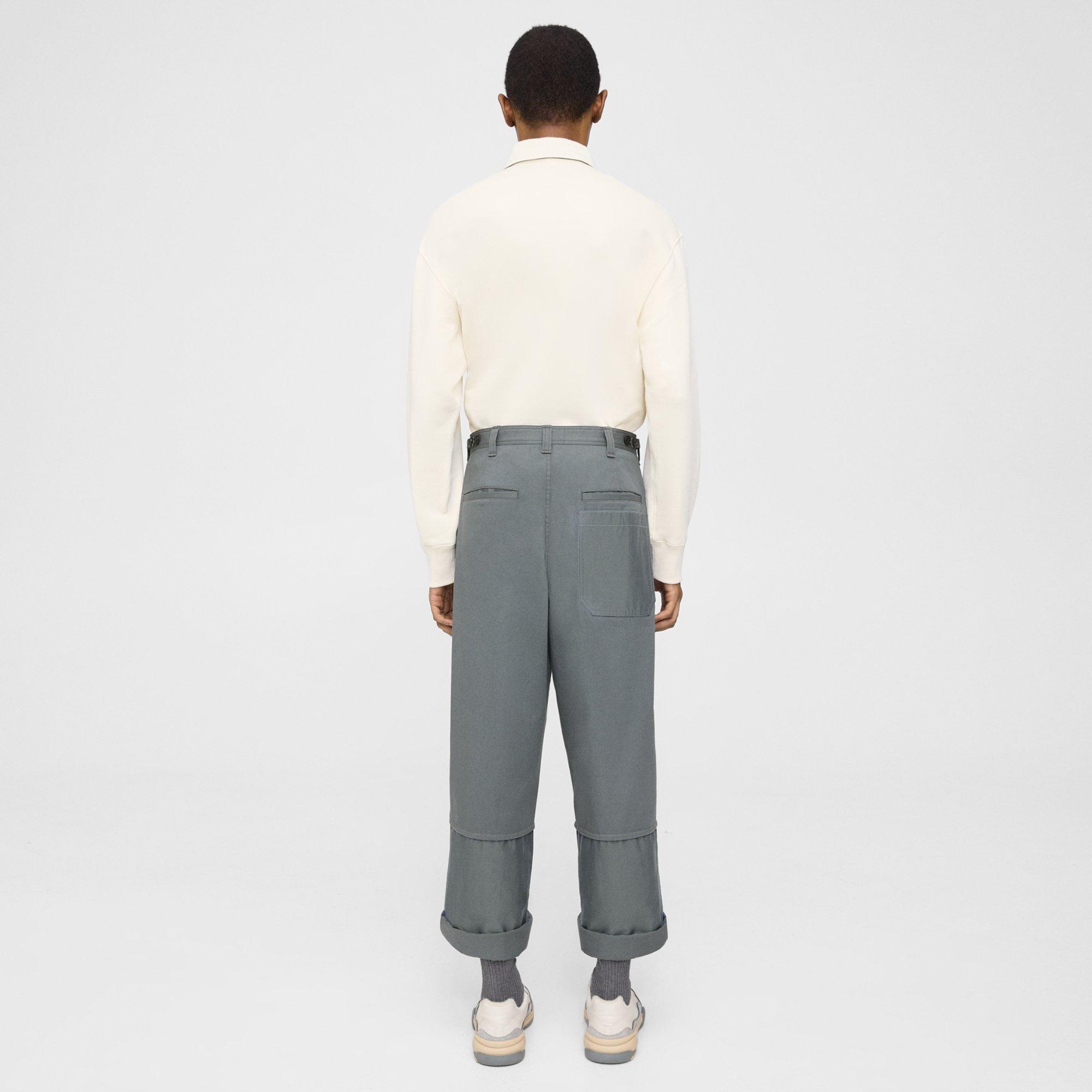 Wide-Leg Pant in Cotton Twill