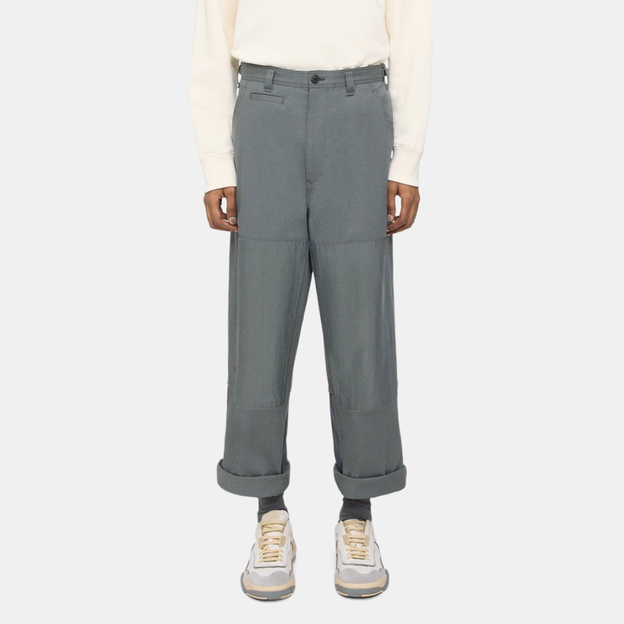 Wide-Leg Pant in Cotton Twill