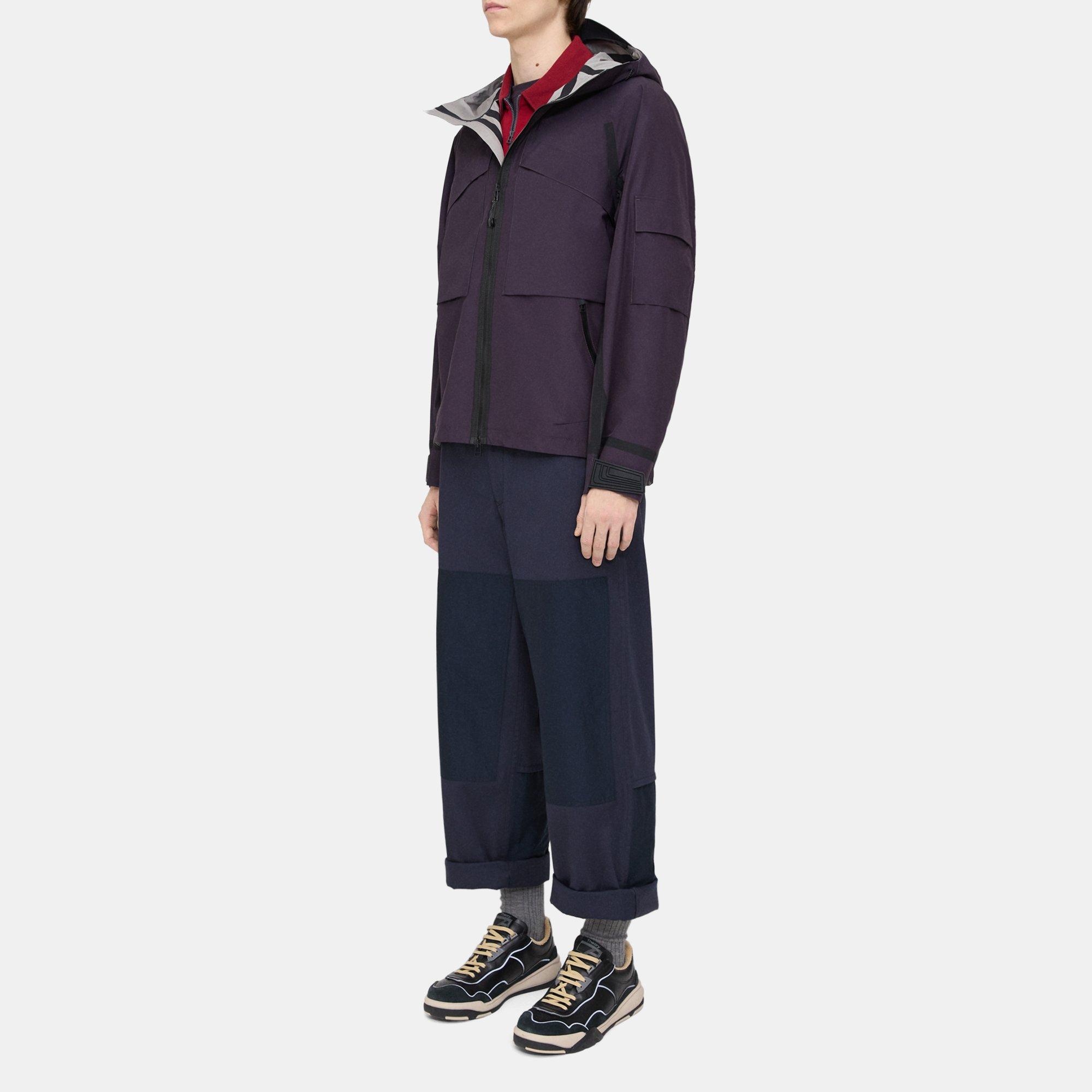 Hooded Jacket in Backed Cotton