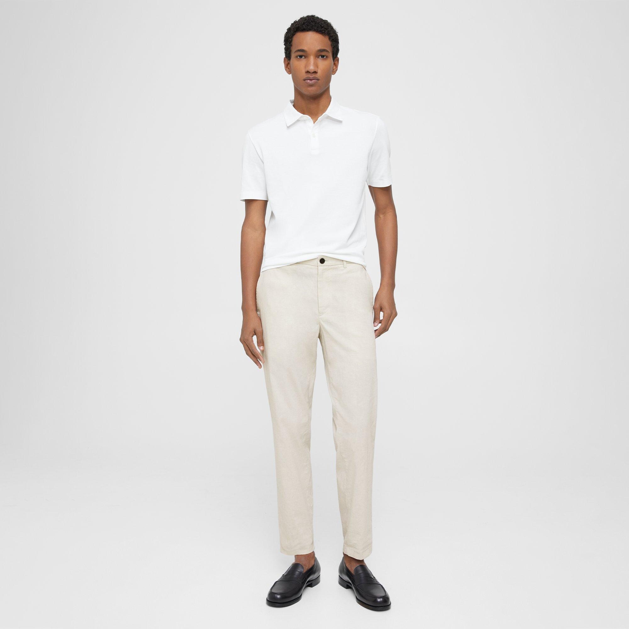 Beige Good Linen Curtis Drawstring Pant | Theory