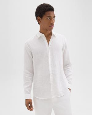 띠어리 Theory Irving Shirt in Relaxed Linen,WHITE
