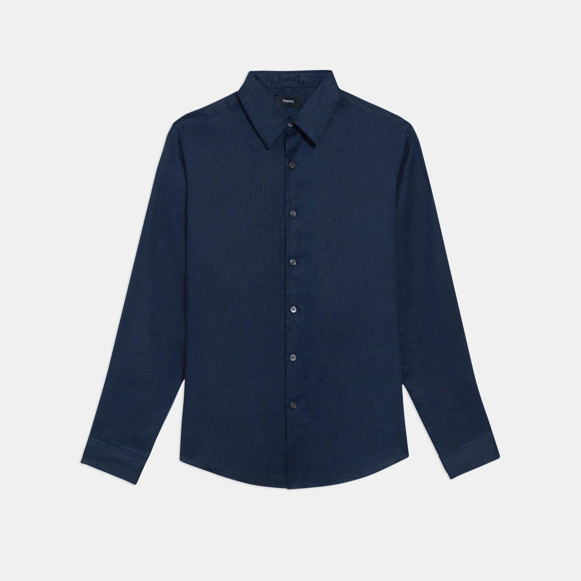 Blue Linen Irving Shirt | Theory
