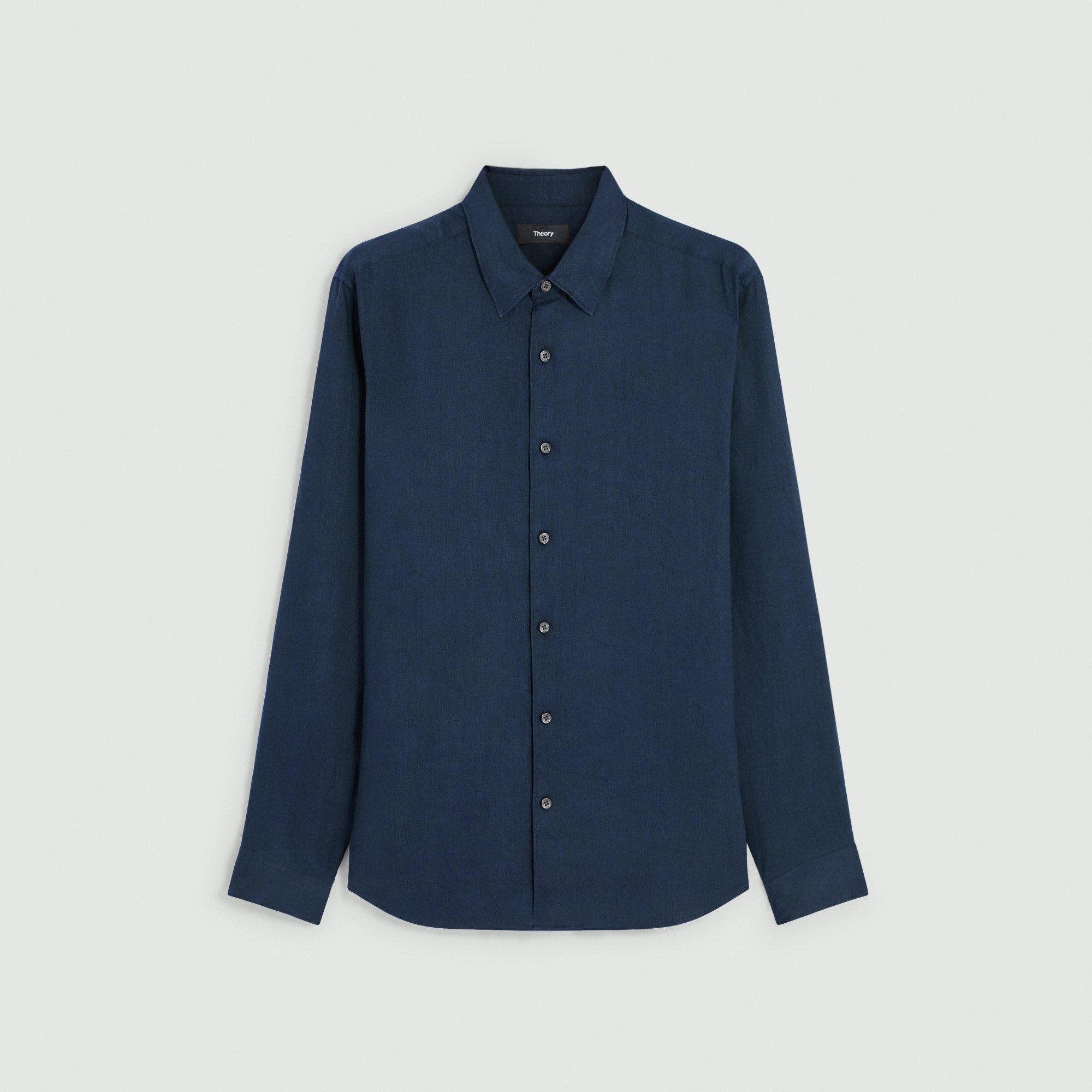 Blue Linen Irving Shirt | Theory