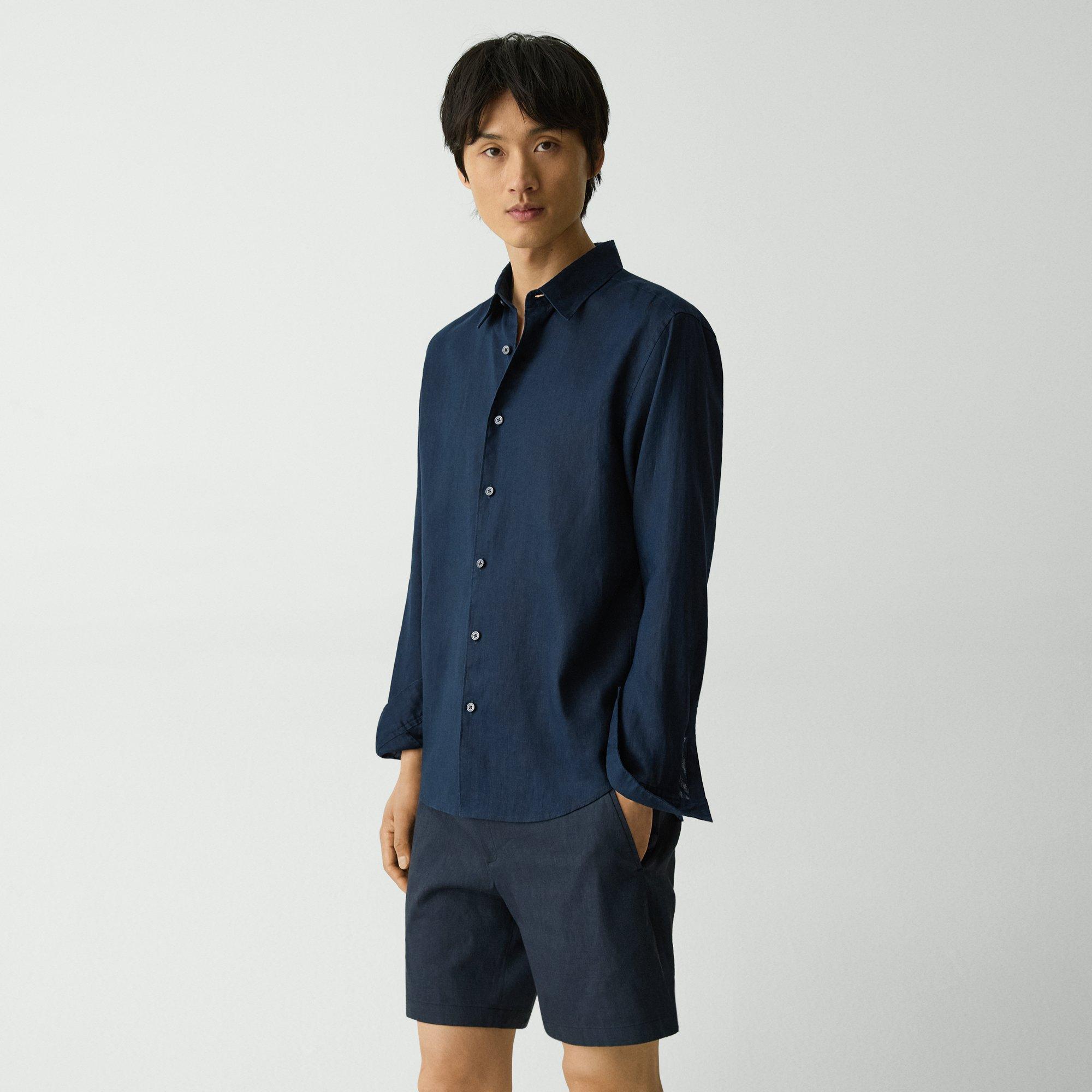 Blue Linen Irving Shirt | Theory