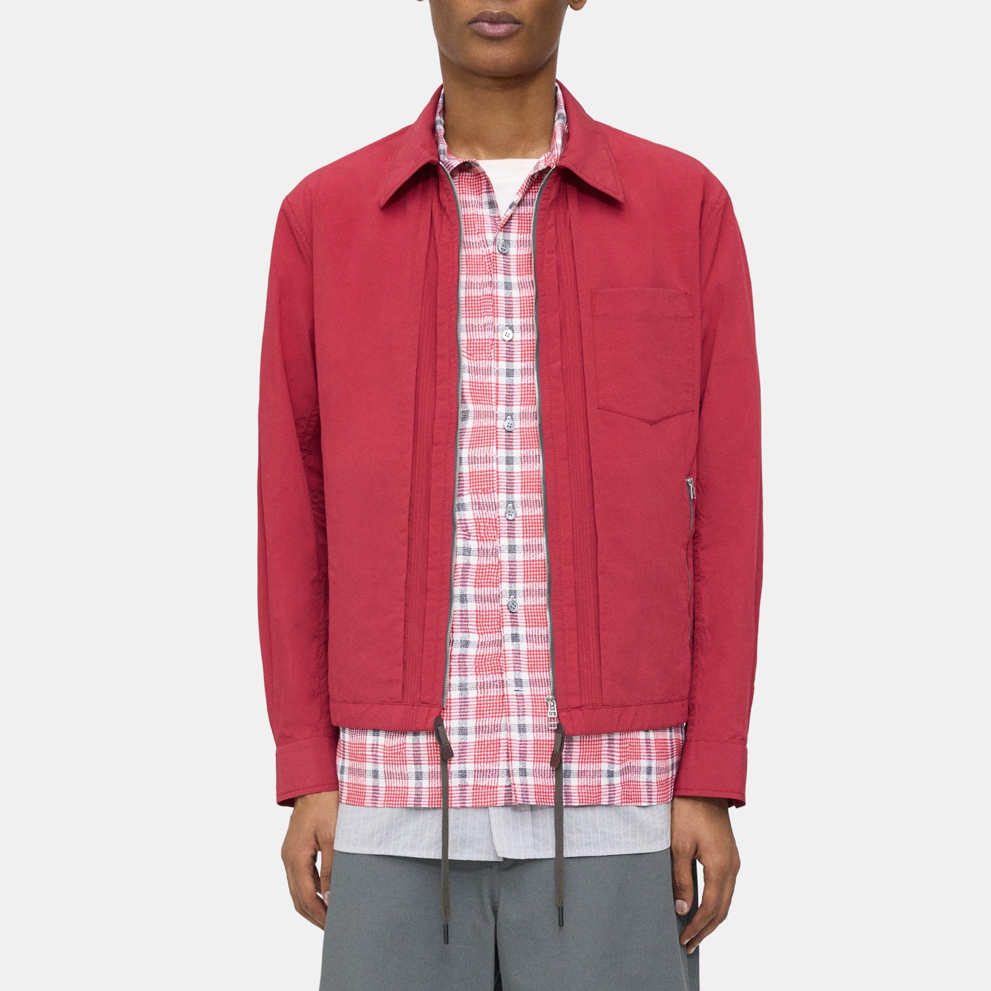 Red Nylon Coach Jacket | Theory Project