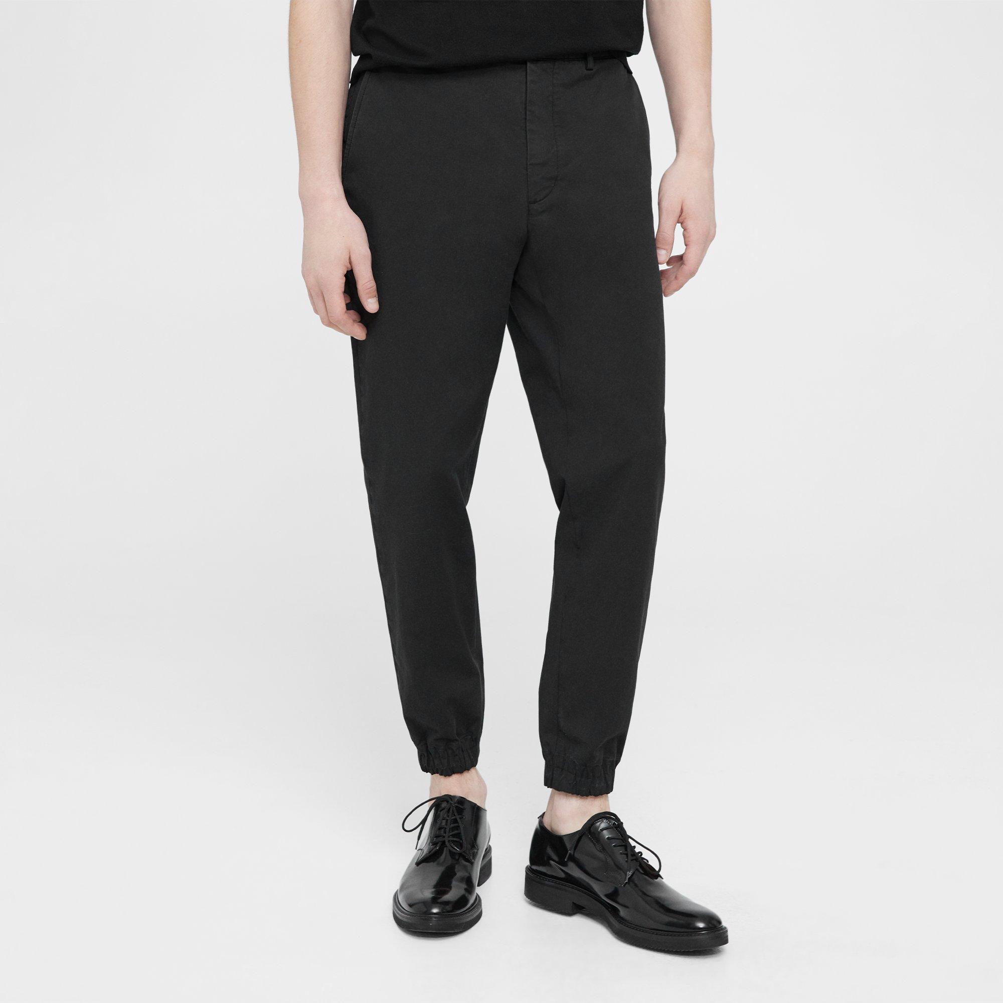 Black Organic Cotton Triston Jogger | Theory