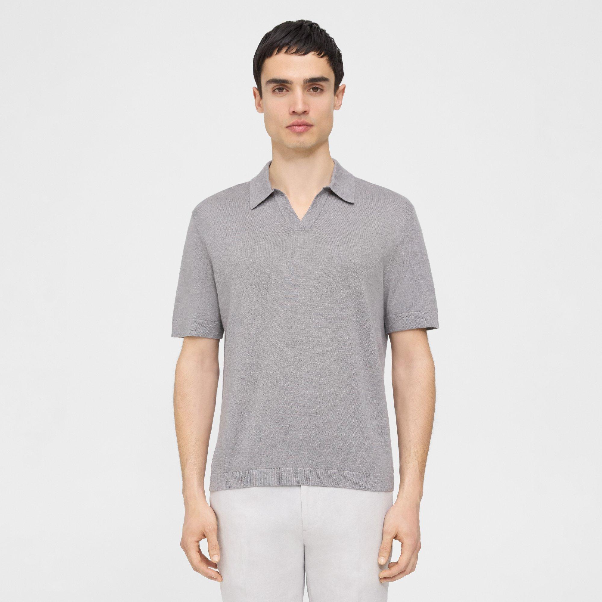 Theory Brenan Polo Shirt in Cotton-Linen