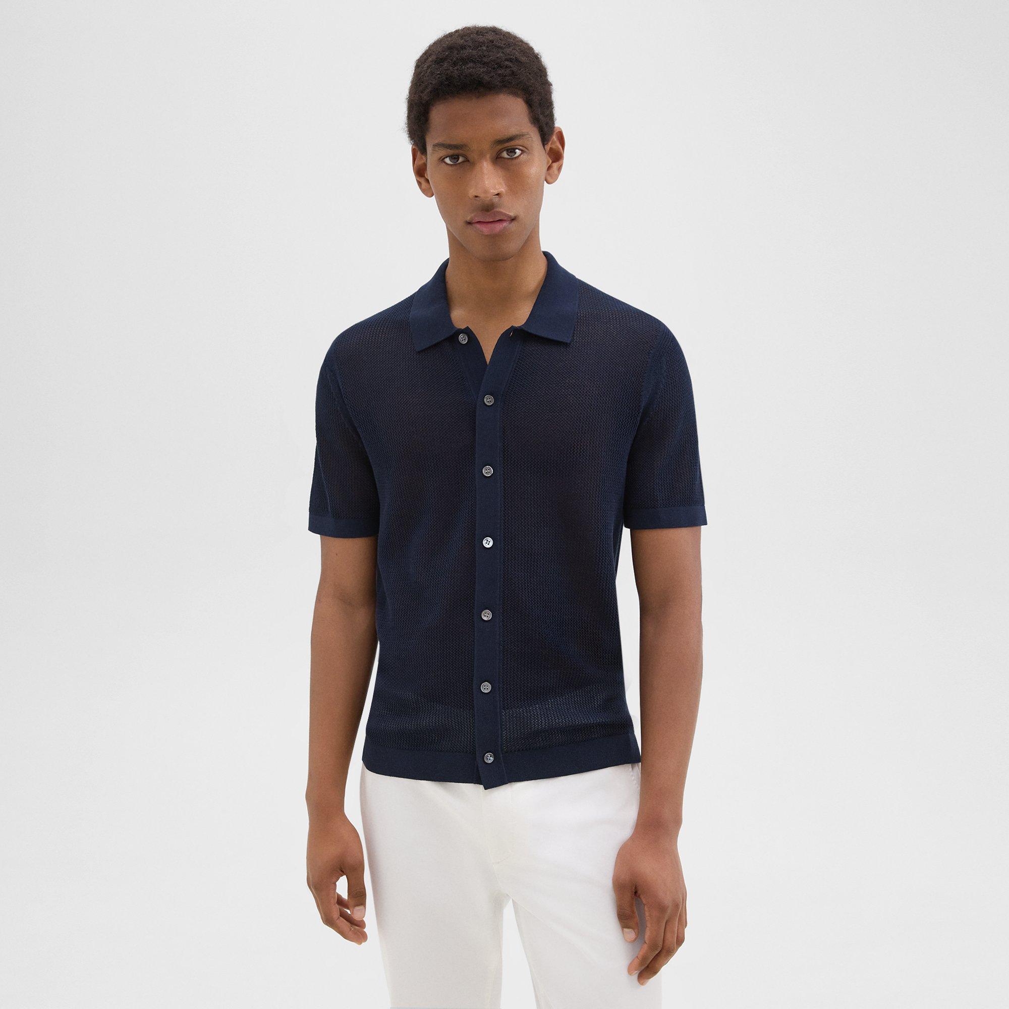 Theory Cairn Short-Sleeve Shirt in Cotton