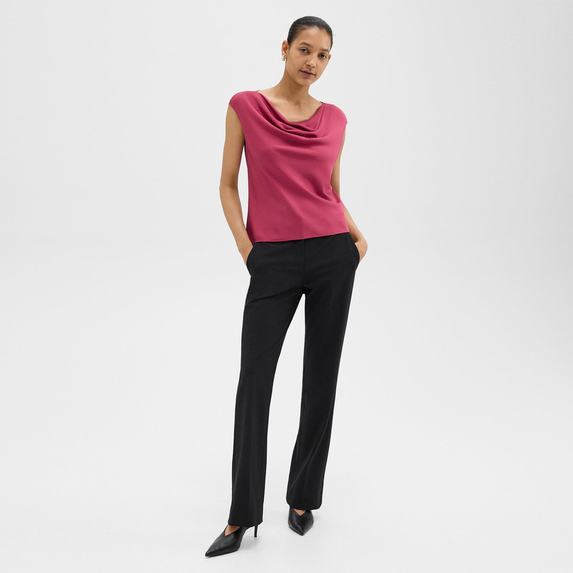 Cowl Neck Top in Silk Georgette