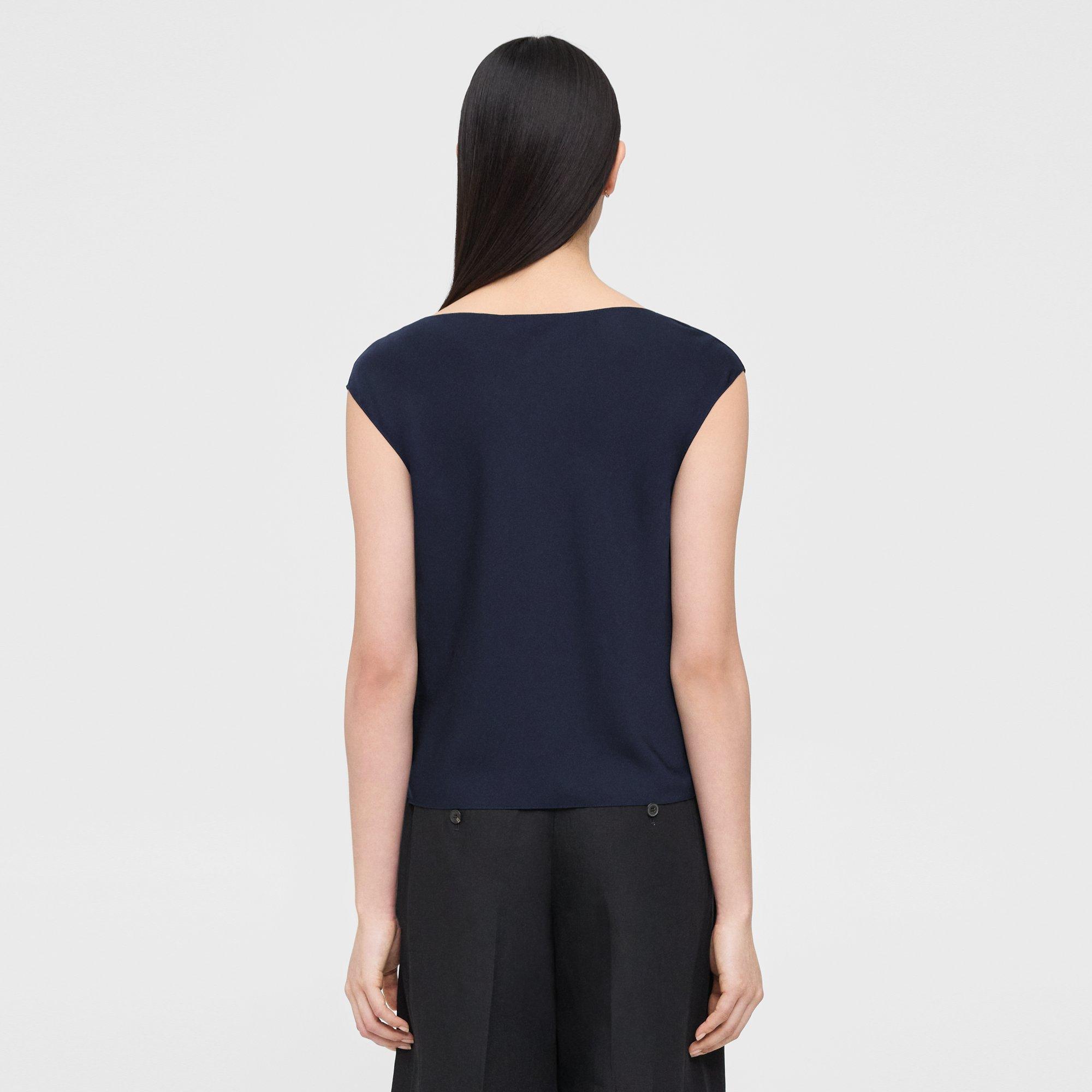 Cowl Neck Top in Silk Georgette