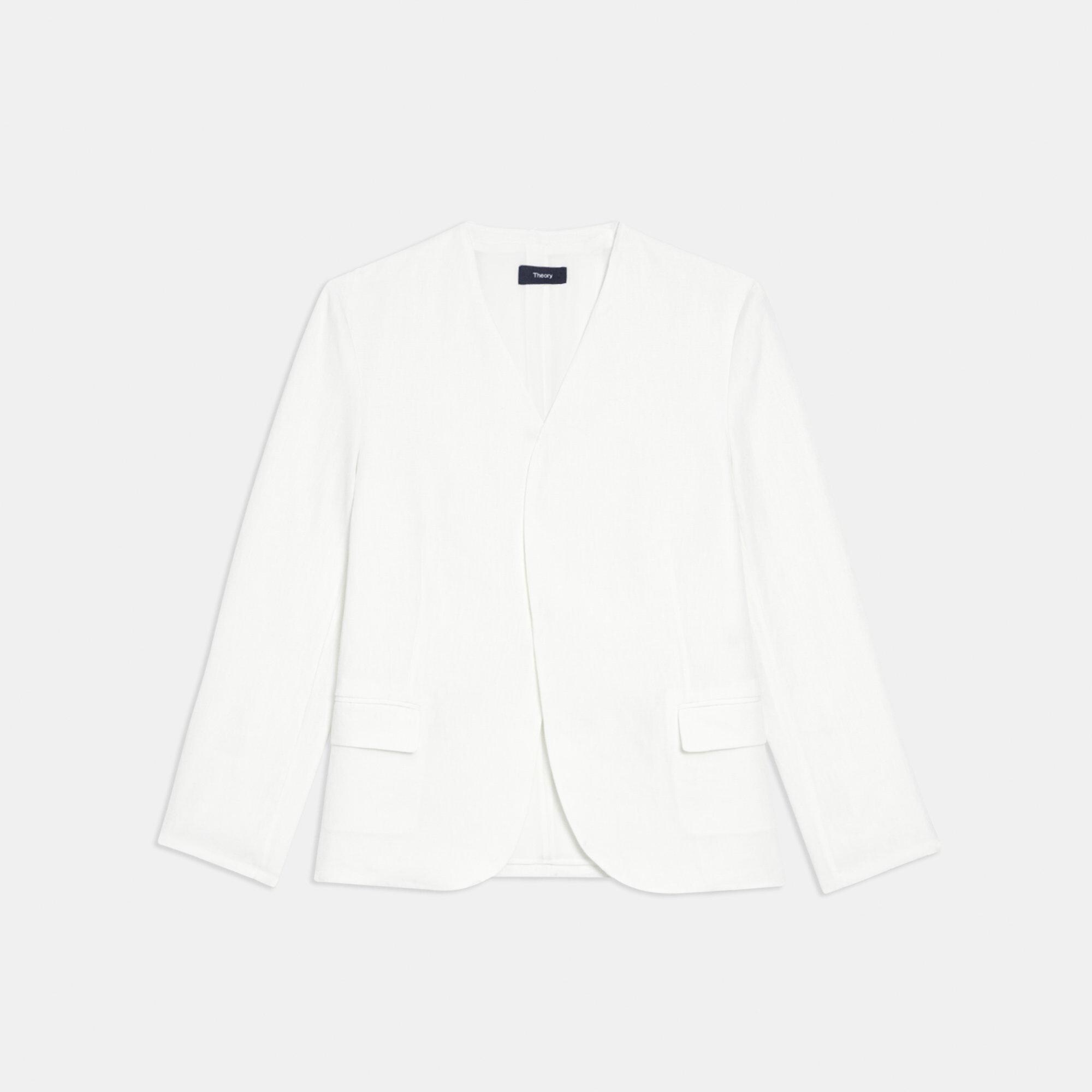 Collarless Blazer in Galena Linen