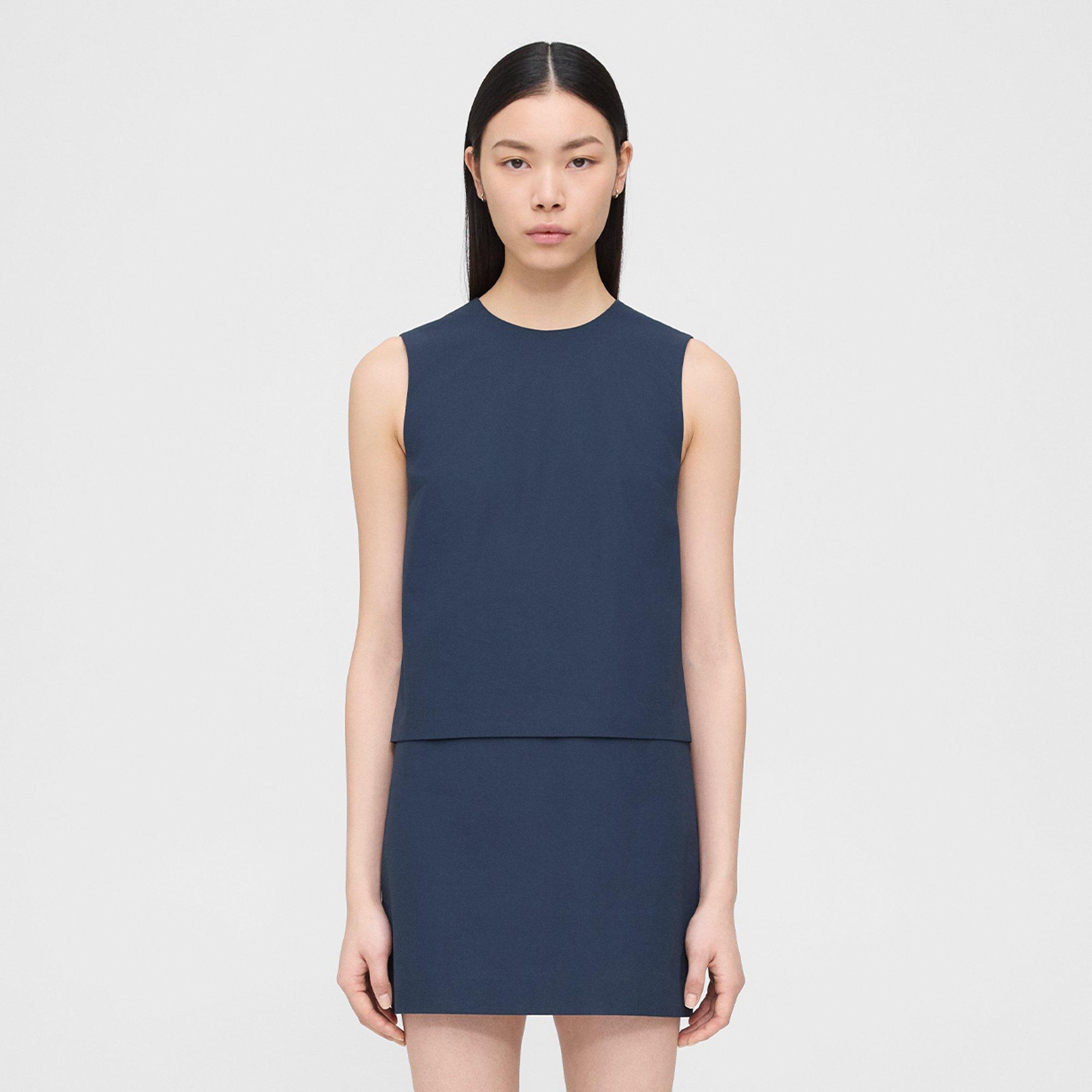 Theory Layered Shift Dress in Cotton