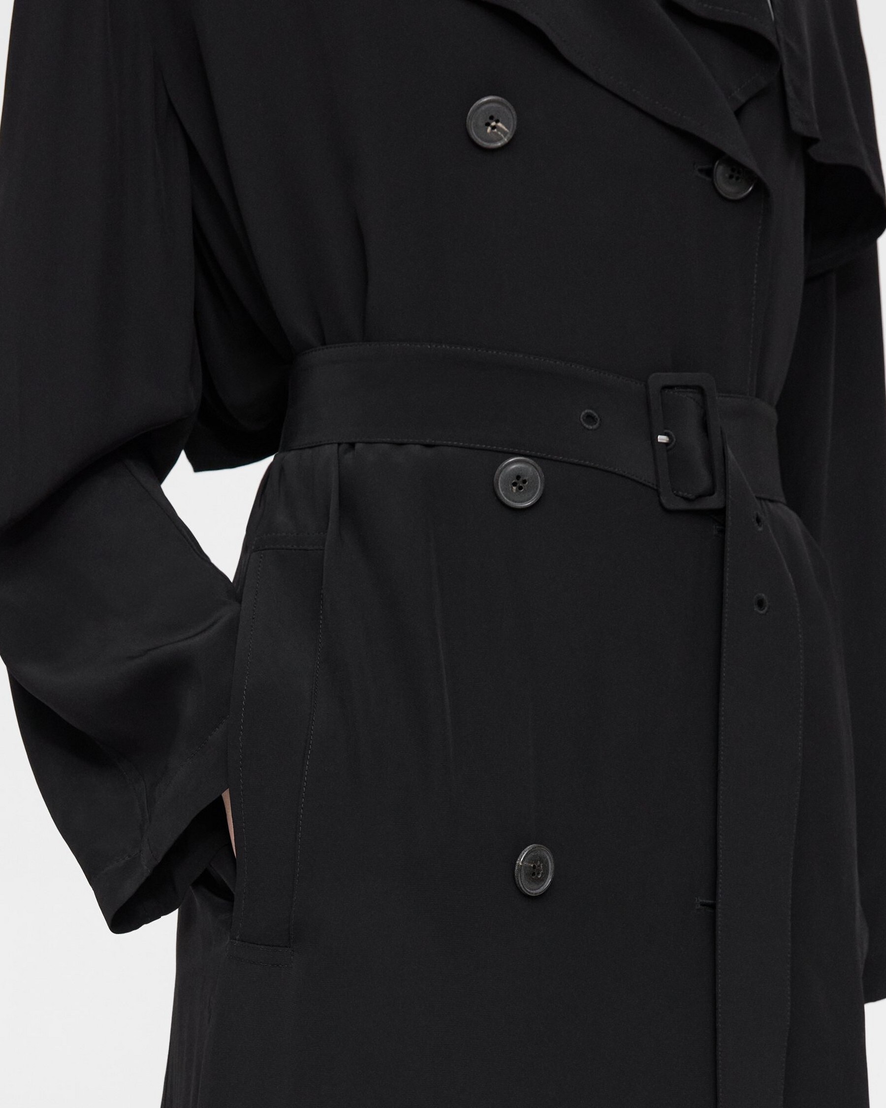 Double-Breasted Trench Coat in Viscose