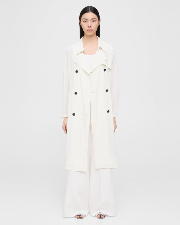 Double-Breasted Trench Coat in Viscose