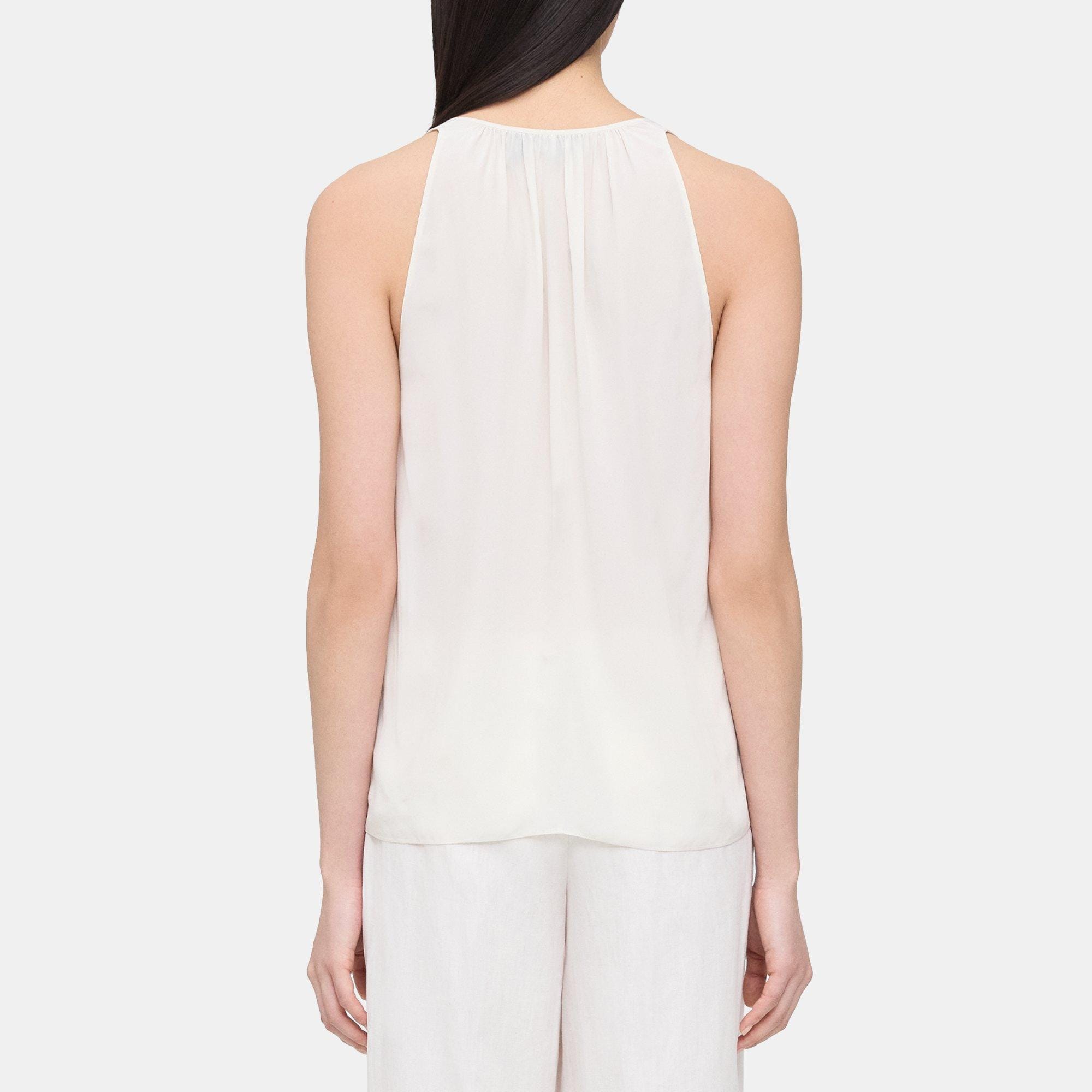 Sleeveless Tie-Neck Top in Viscose