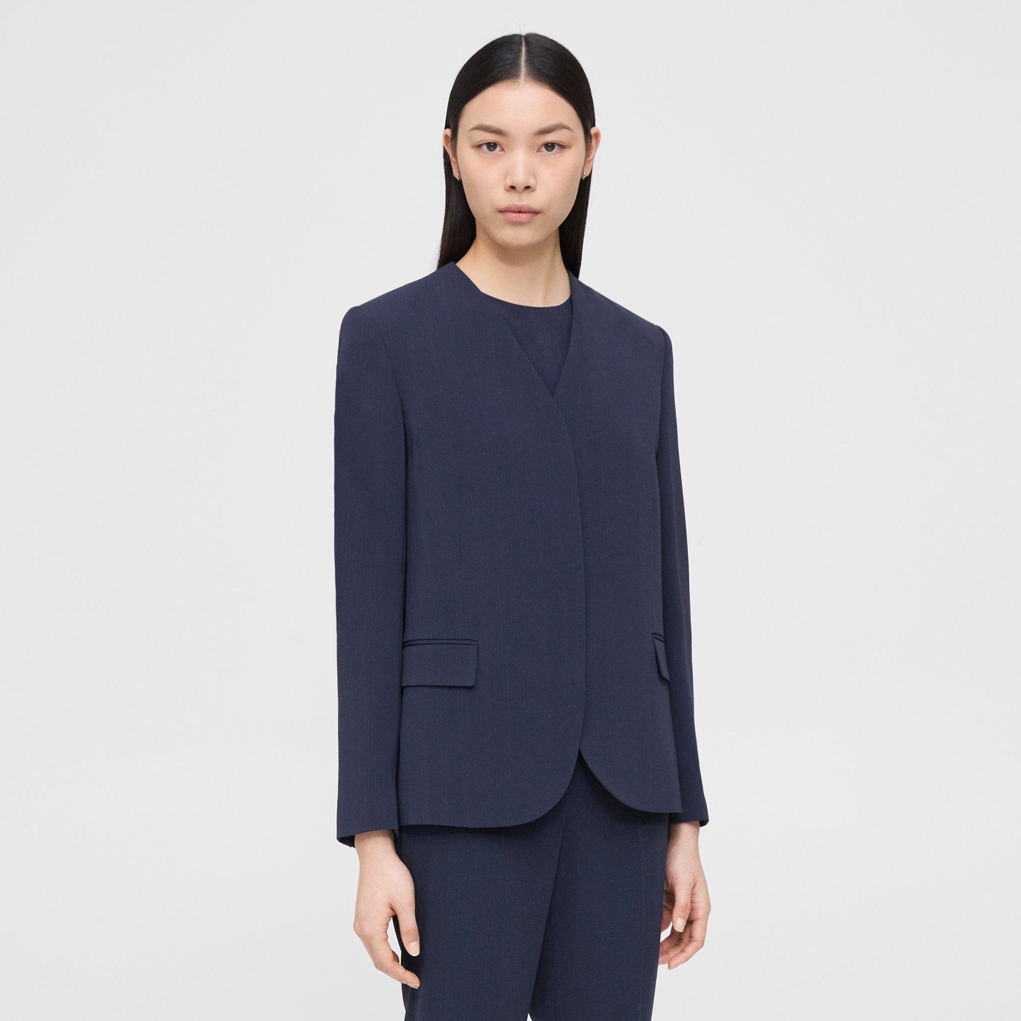 Theory hot sale collarless blazer