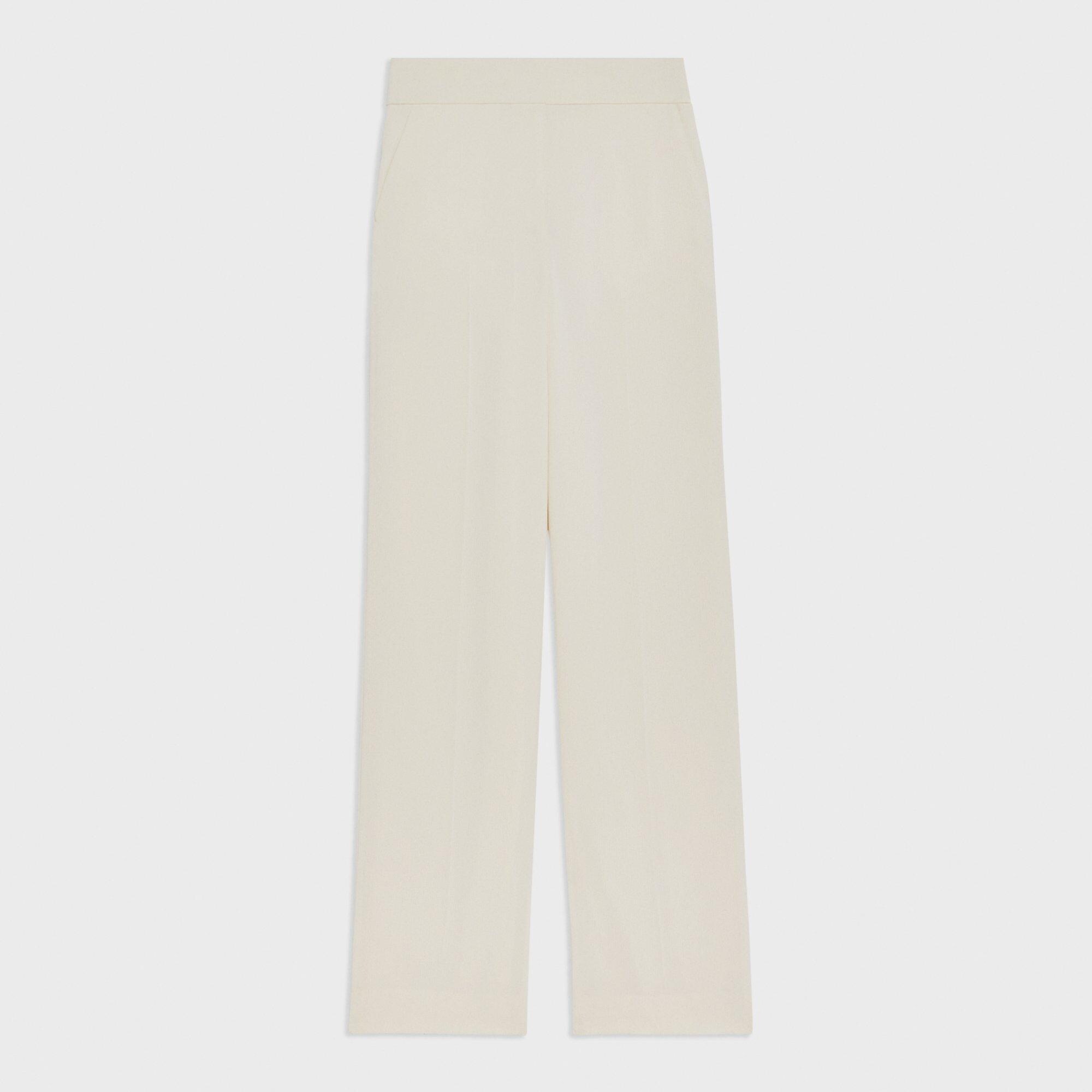 Striped Admiral Crepe High-Waist Wide-Leg Pant | Theory