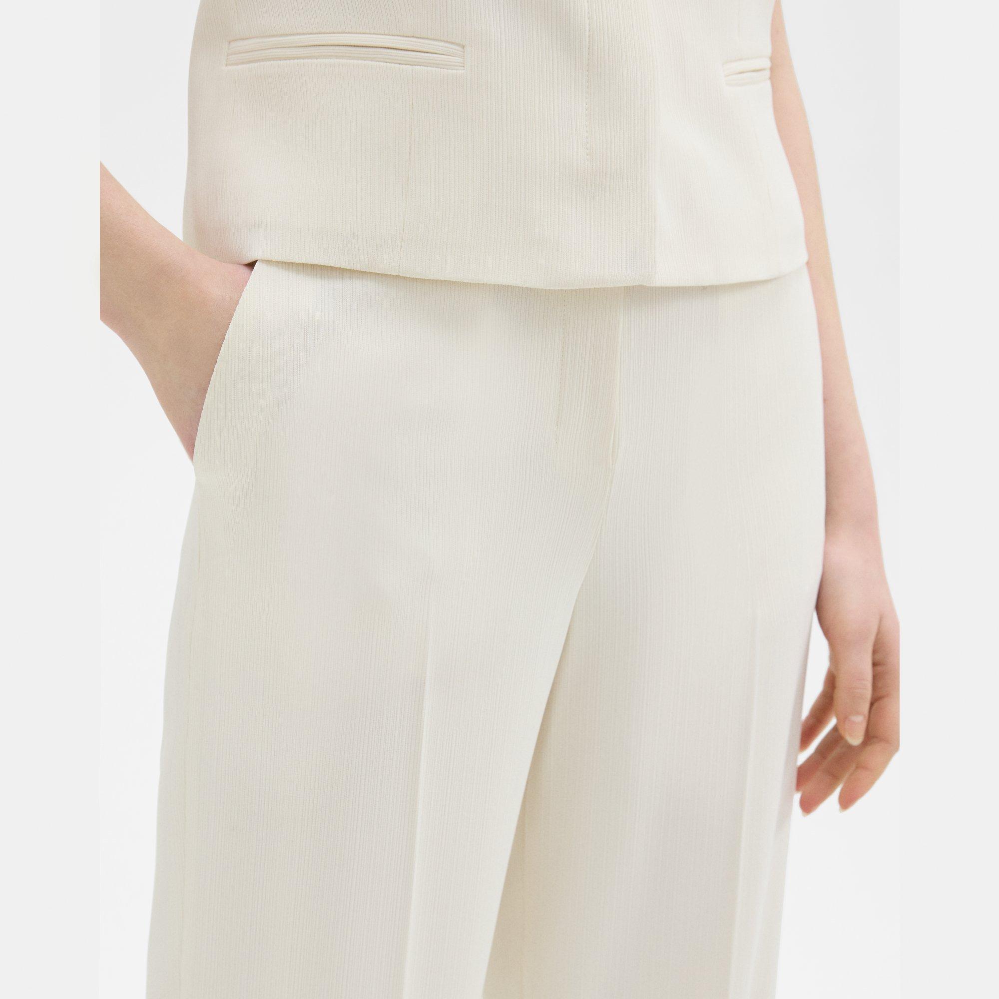 Striped Admiral Crepe High-Waist Wide-Leg Pant | Theory