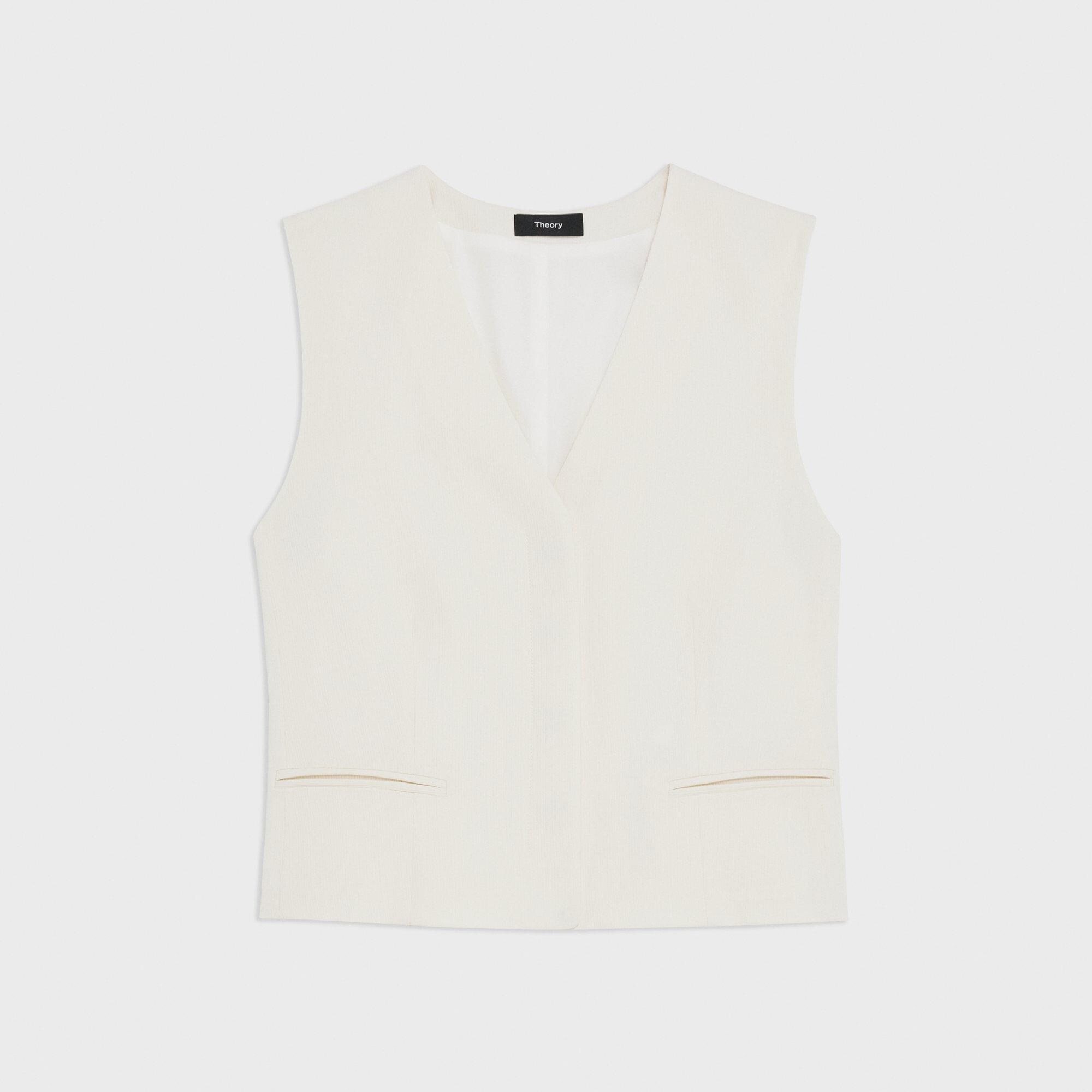 Slim Vest in Striped Admiral Crepe
