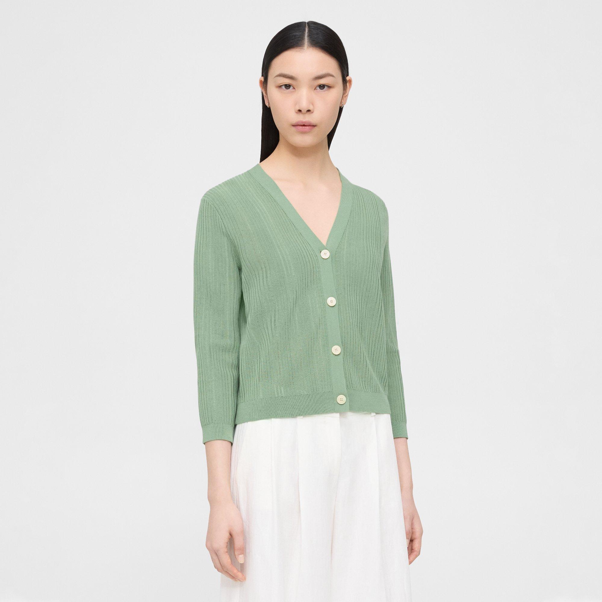 Cotton-Blend Shrunken Cardigan | Theory