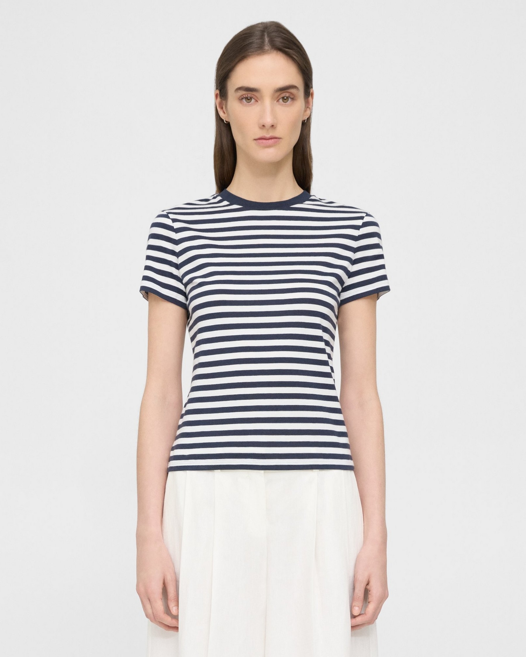 Theory Tiny Tee in Striped Organic Cotton