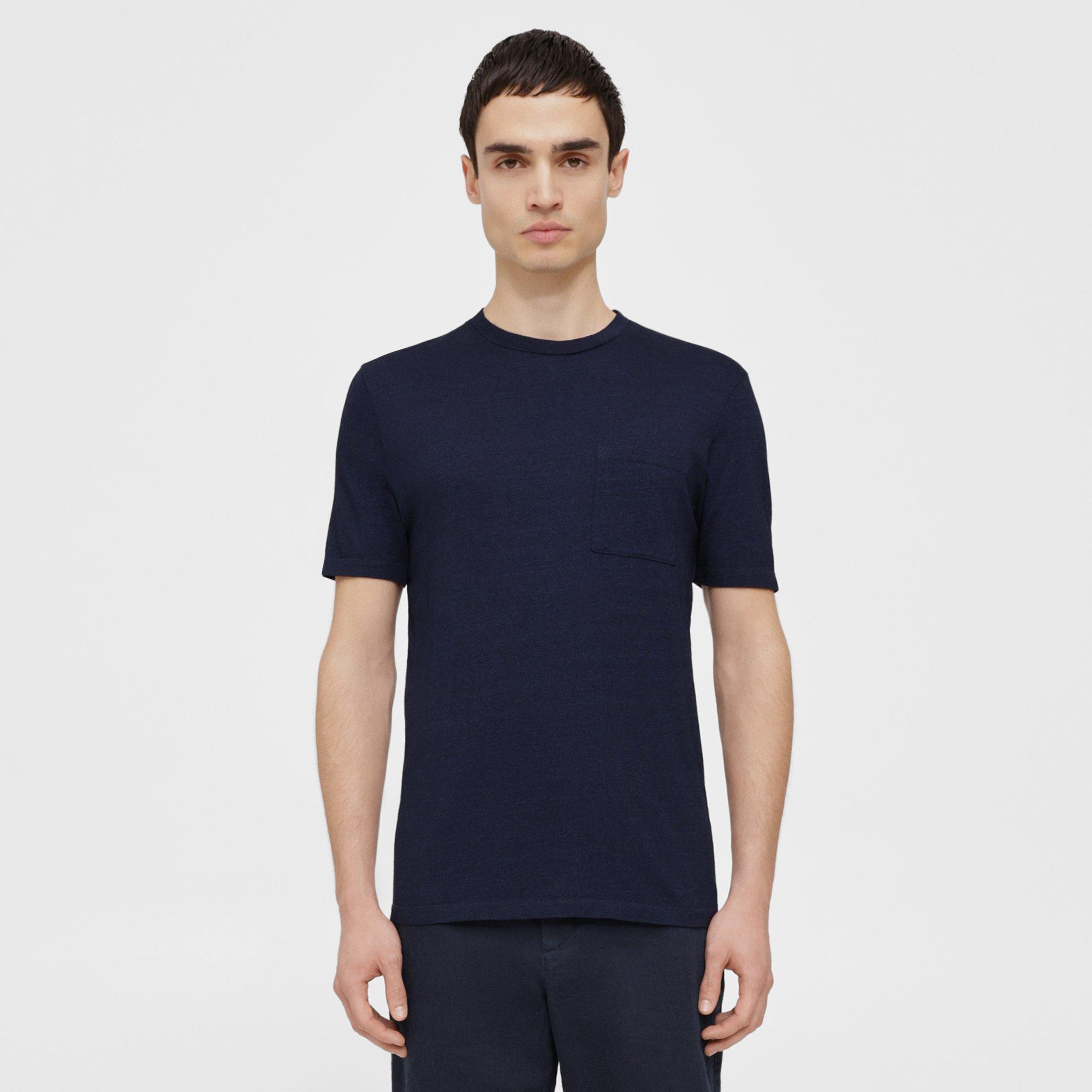 Theory Essential Pocket Tee in Cotton-Modal