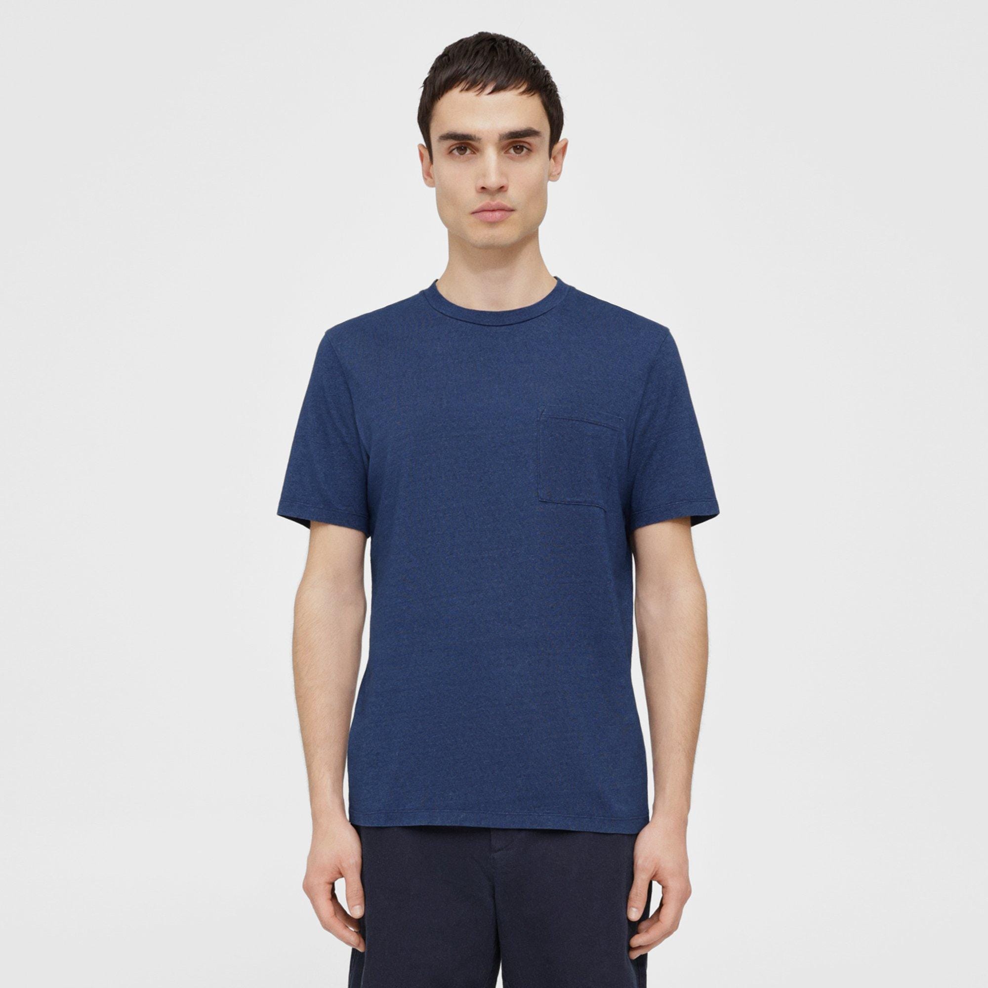 Theory Essential Pocket Tee in Cotton-Modal