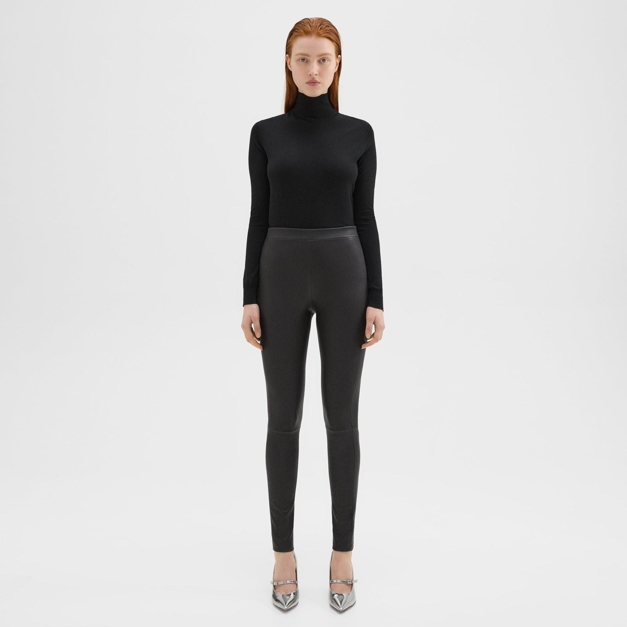 Theory High-Waist Legging in Leather