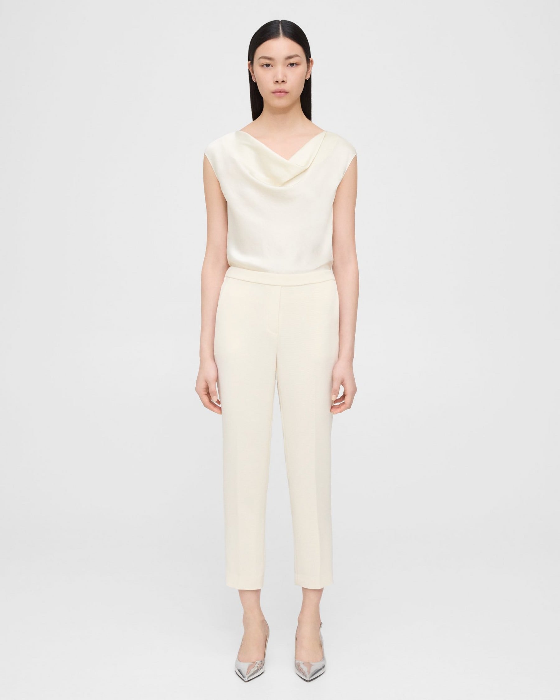 Theory Treeca Pull-On Pant in Oxford Crepe