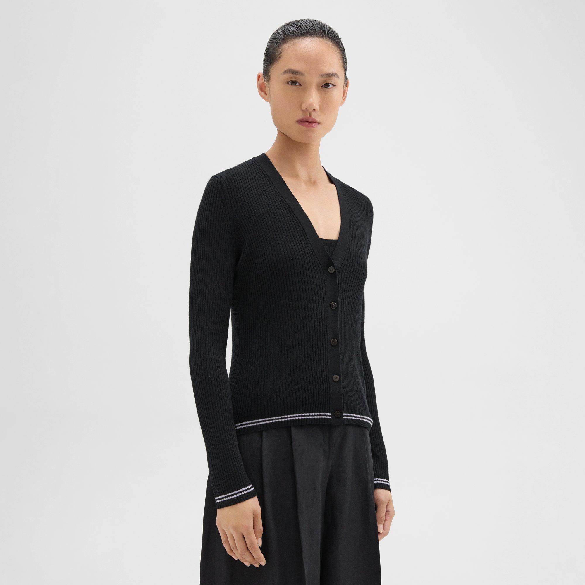 Regal Wool Rib Knit Cardigan | Theory