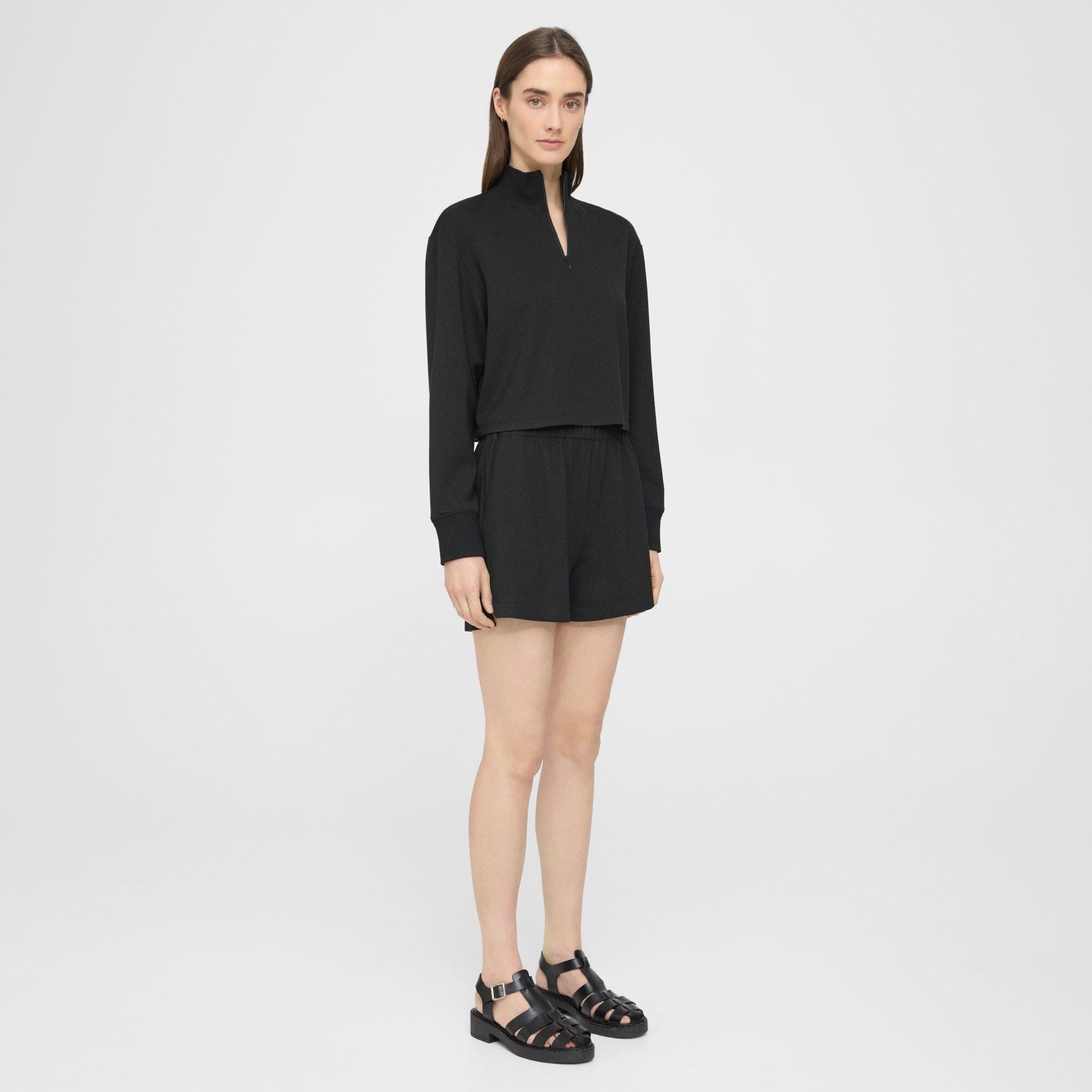 Mini Pull-On Short in Double-Knit Jersey