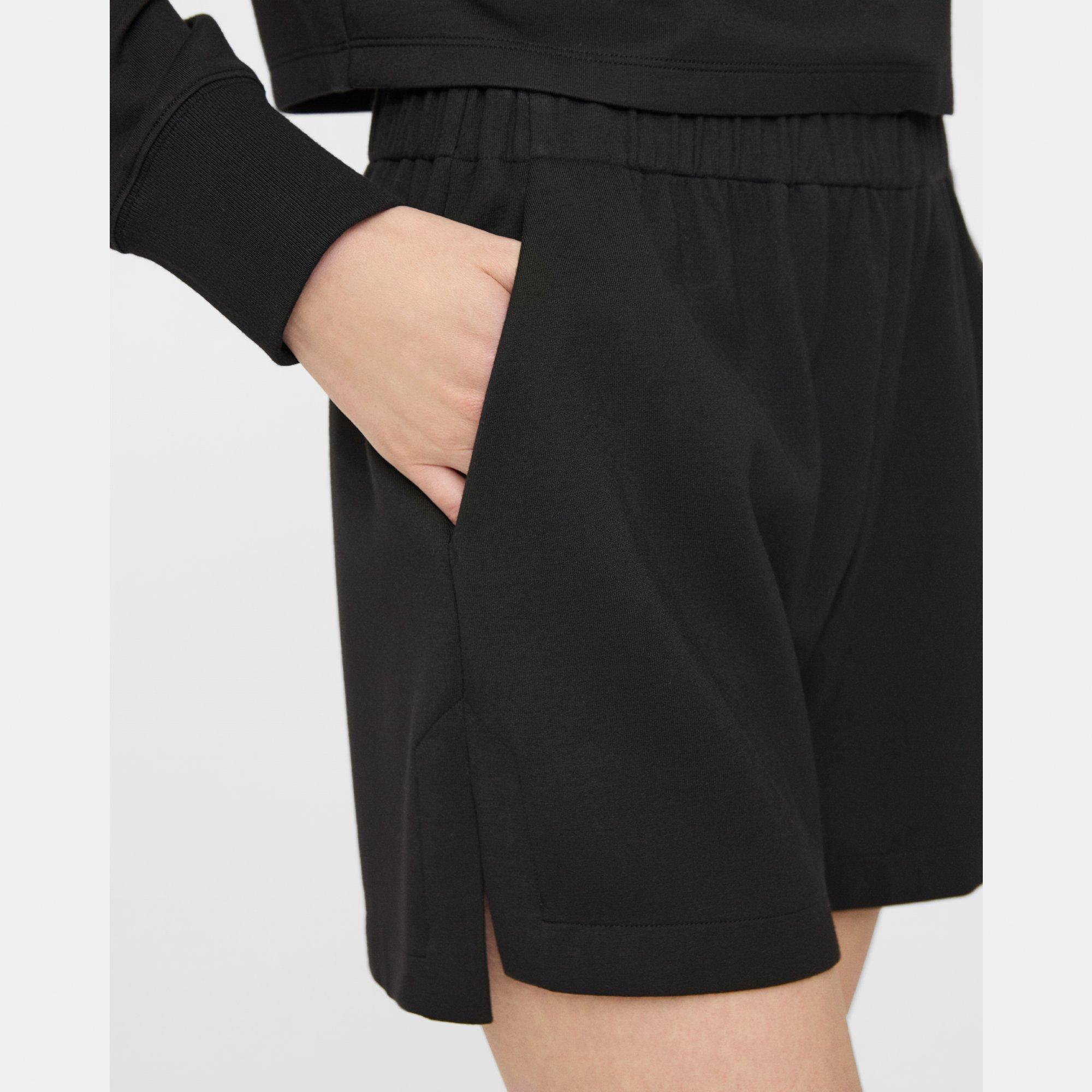 Mini Pull-On Short in Double-Knit Jersey