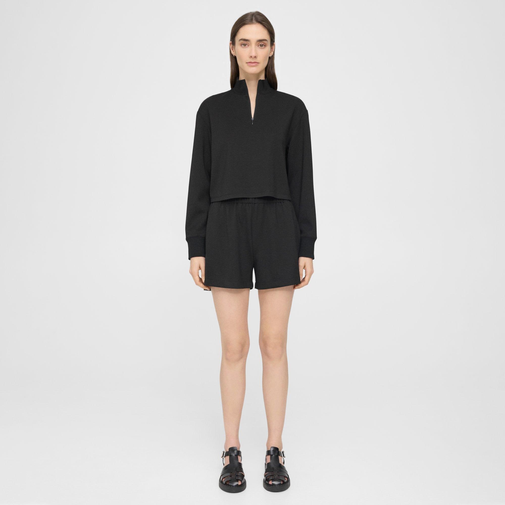 Mini Pull-On Short in Double-Knit Jersey