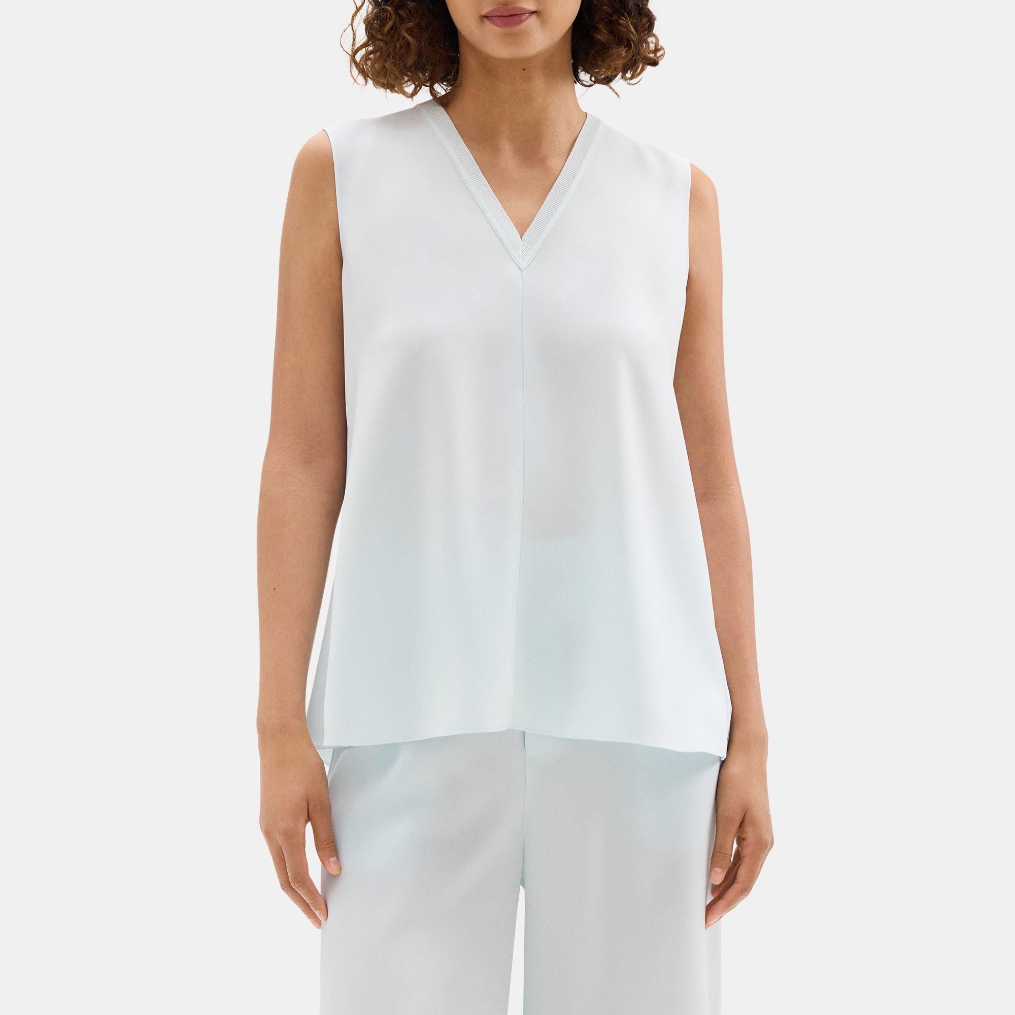 V-Neck Tank Top in Crepe