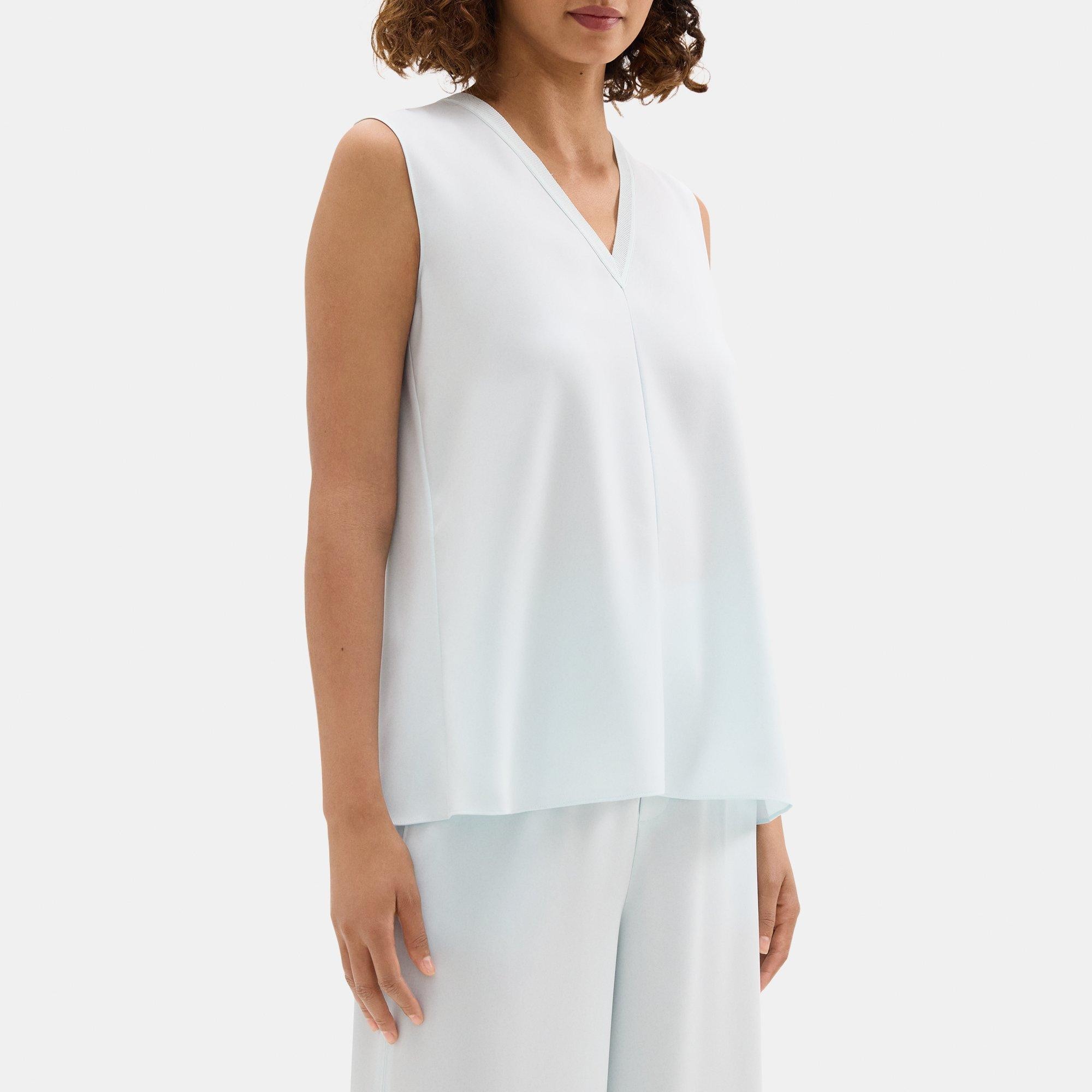 V-Neck Tank Top in Crepe