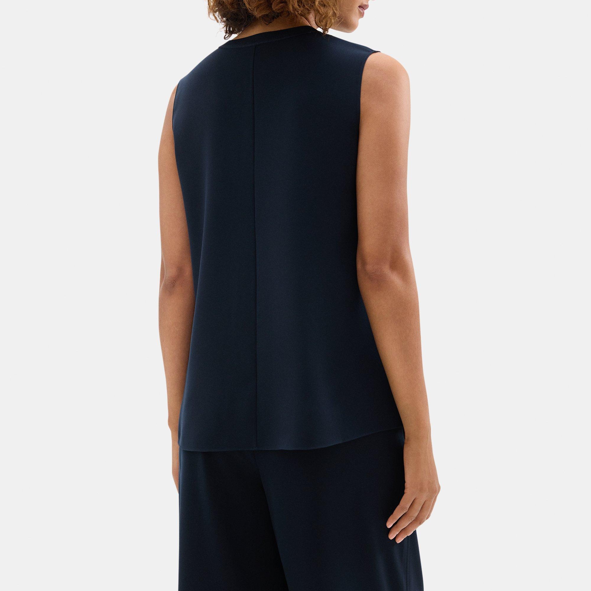 V-Neck Tank Top in Crepe